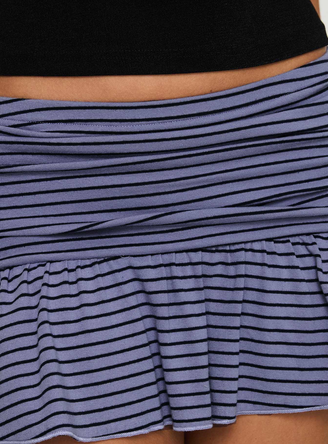 Nefeli Mini Skirt Stripe Purple/black Product Image