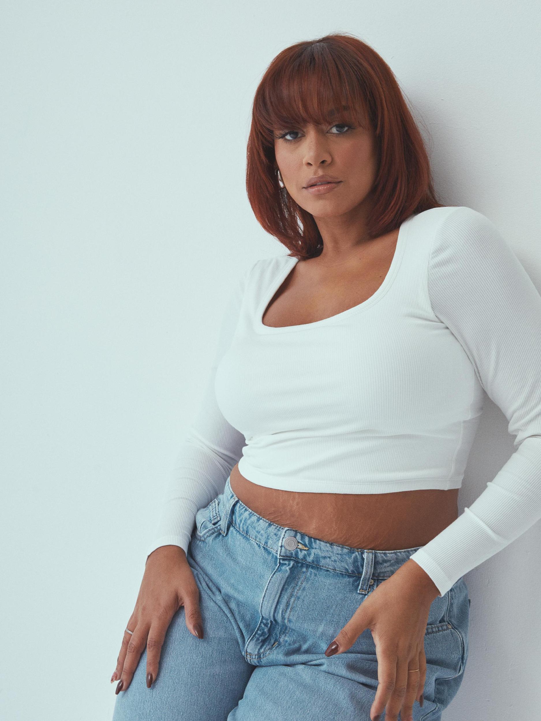 Bamboo Long Sleeve Scoop Neck Brami (Crop) Product Image