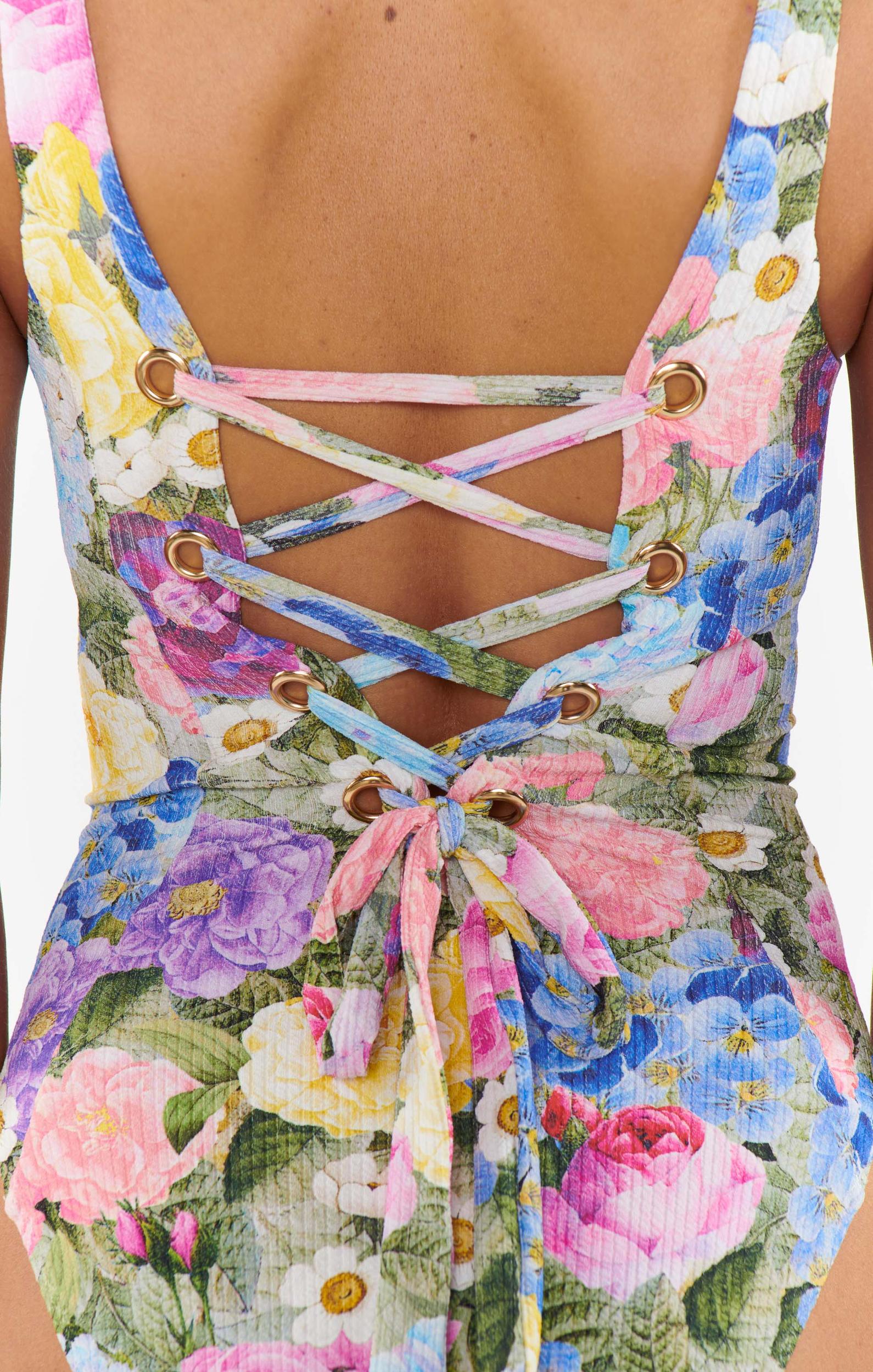 Miramar Beach One Piece ~ Flower Shop Rib Scrunch Product Image