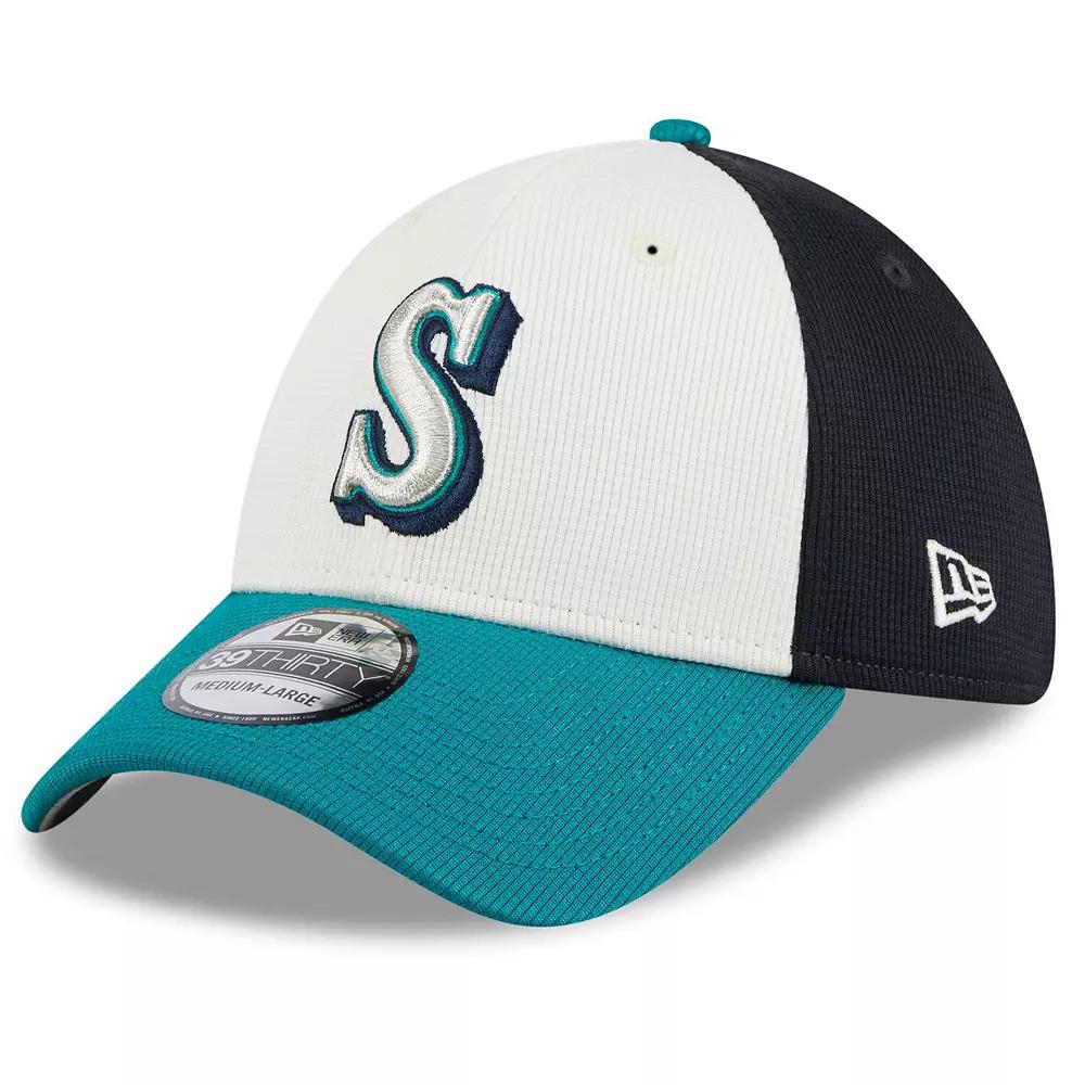 Men's New Era  Cream Seattle Mariners 2024 Batting Practice 39THIRTY Flex Hat, Size: Large/XL, Beige Product Image