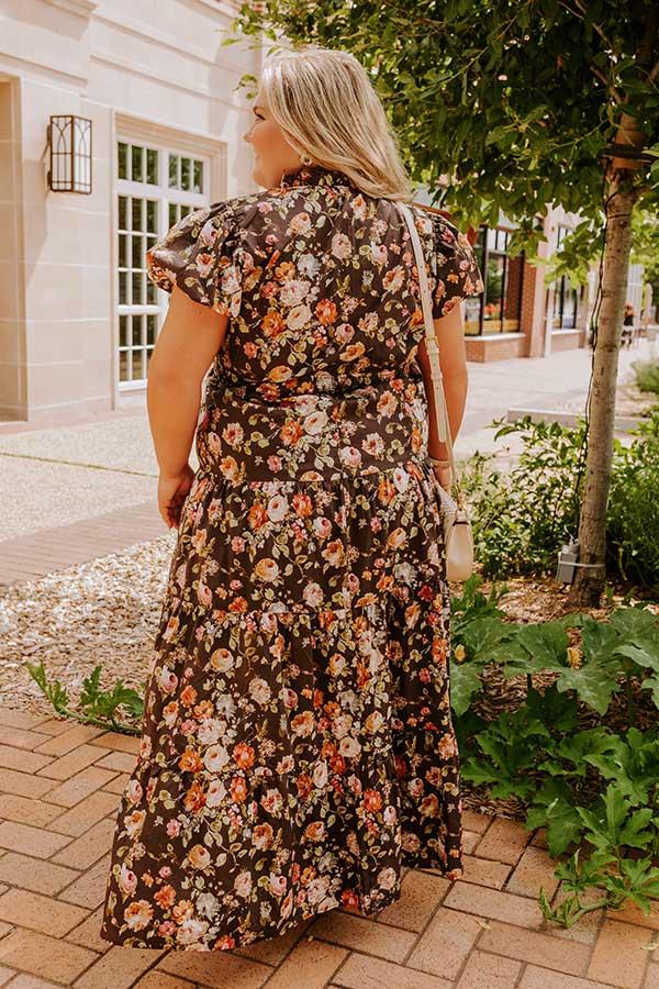 Falling For You Floral Maxi Dress Curves Product Image