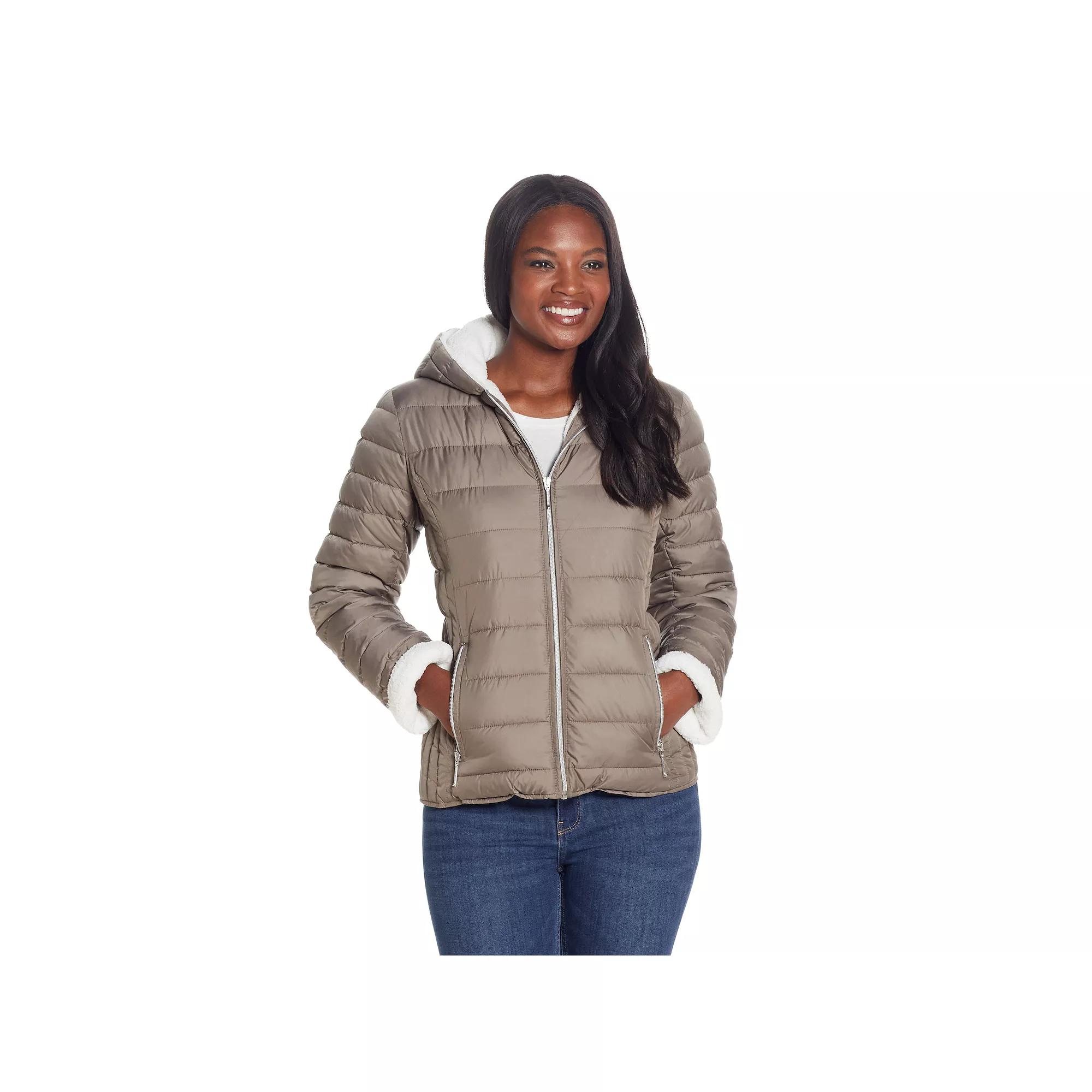 Women's Weathercast Hood Sherpa-Lined Puffer Jacket, Size: XL, Coriander Product Image