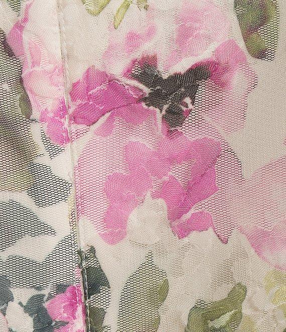 Jessica Howard Short Bubble Sleeve Floral Print Mini Sheath Dress Product Image