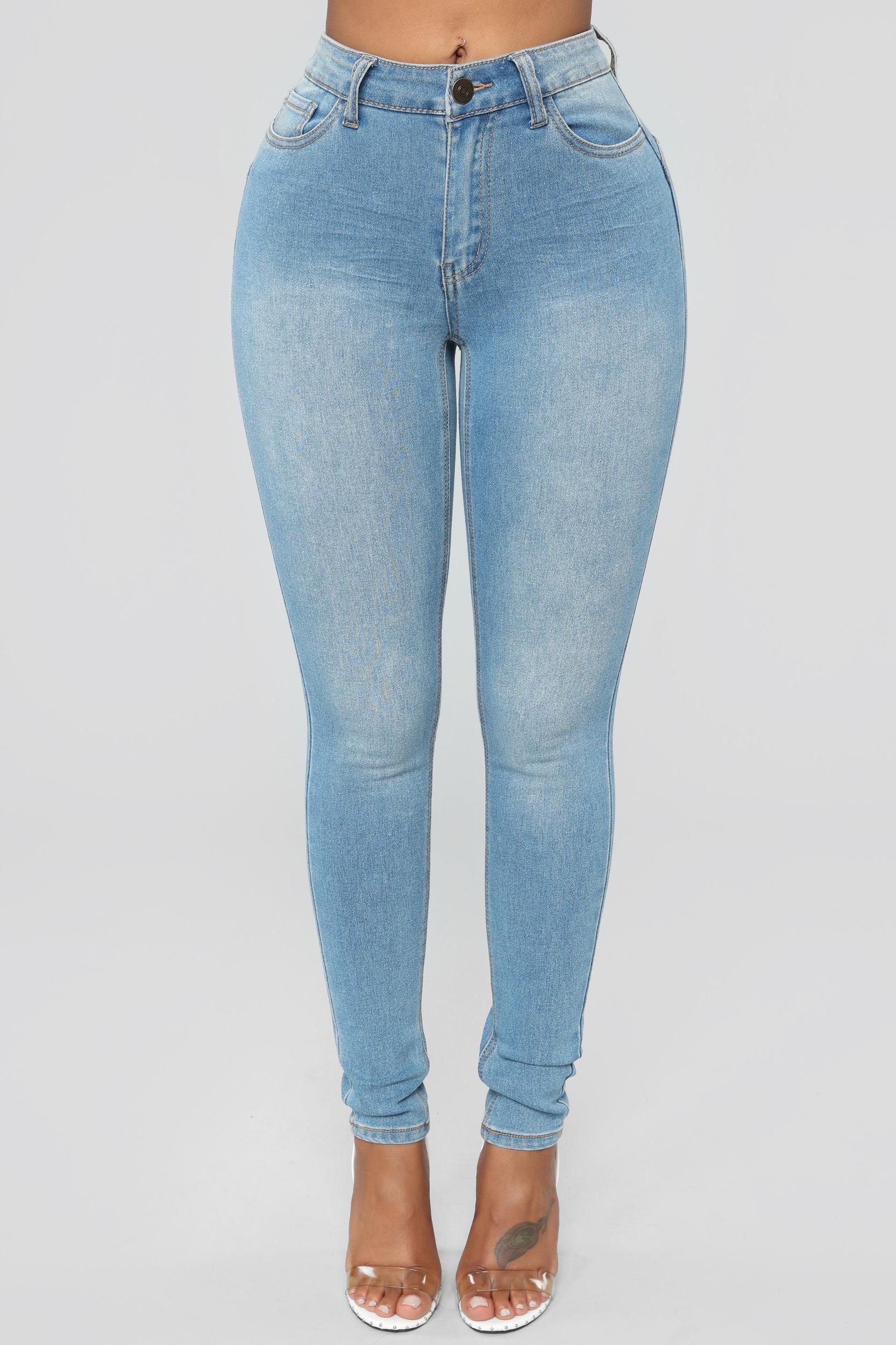 Wifey High Rise Booty Lifter Jeans - Light Blue Wash Product Image