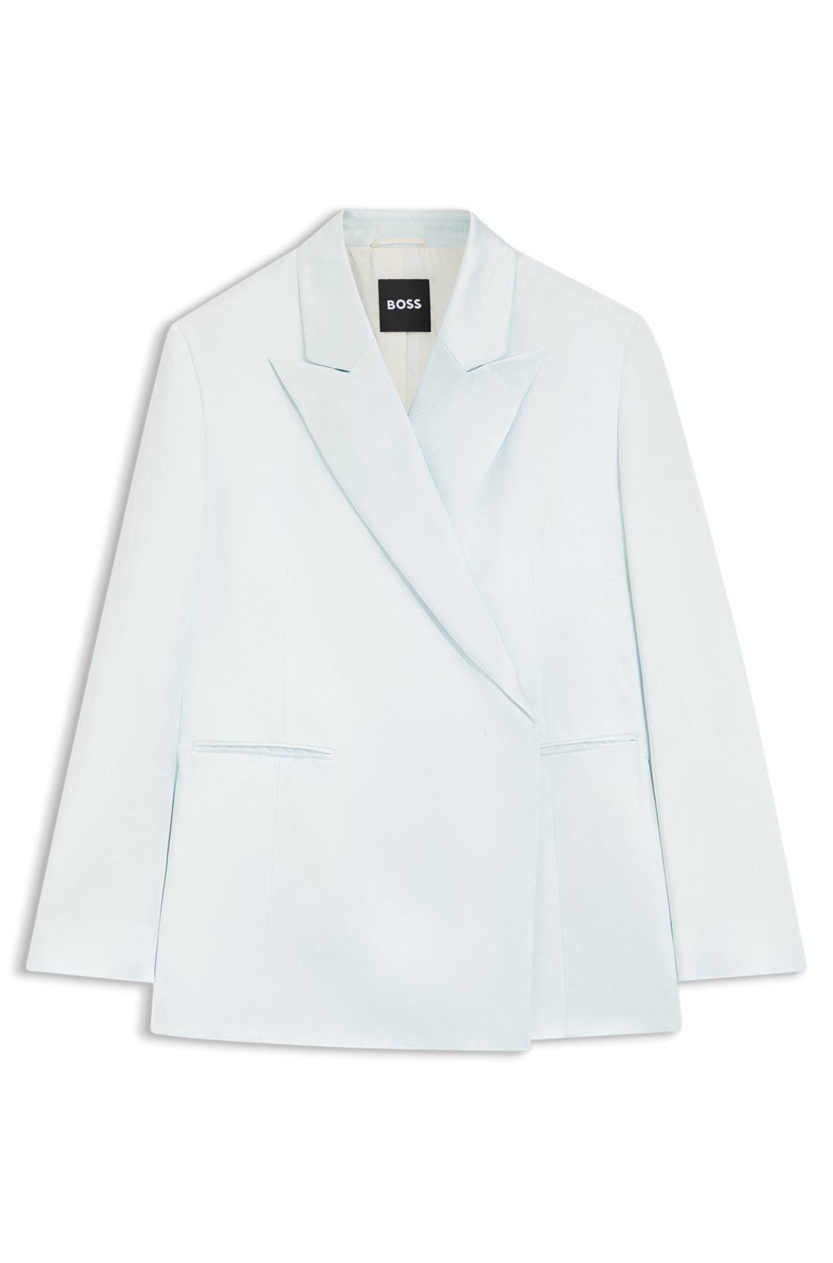 Relaxed-fit blazer in soft sateen Product Image