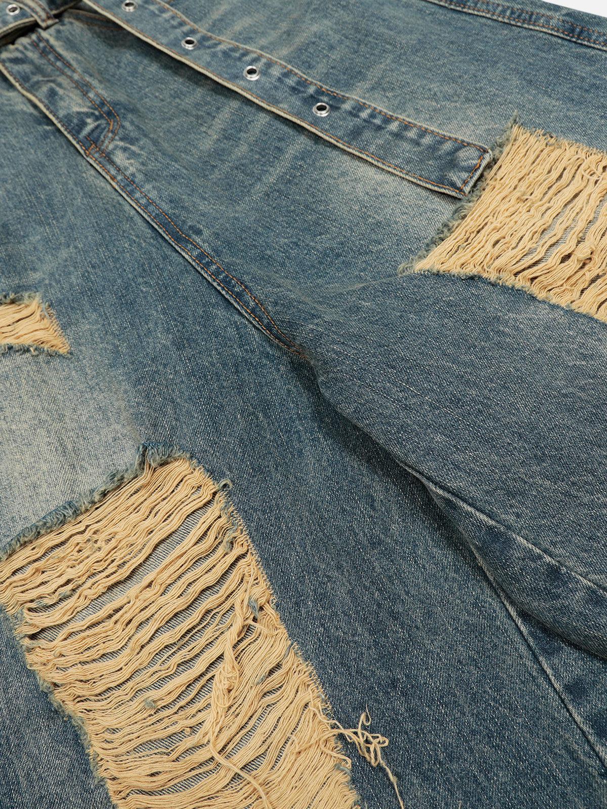 Aelfric Eden Belt Distressed Longline Jorts Product Image