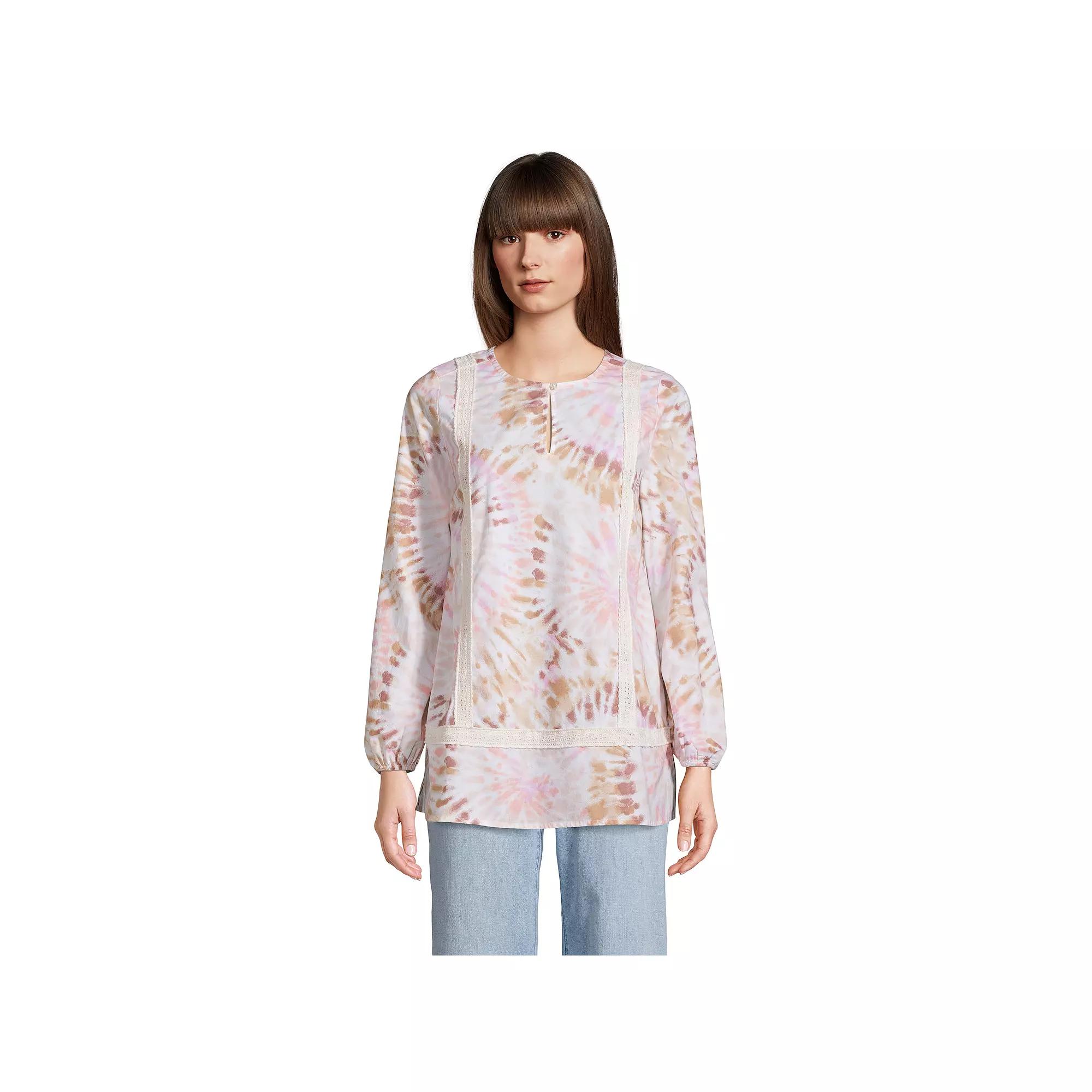 Petite Lands' End Split Neck Tunic Top, Women's,  Product Image