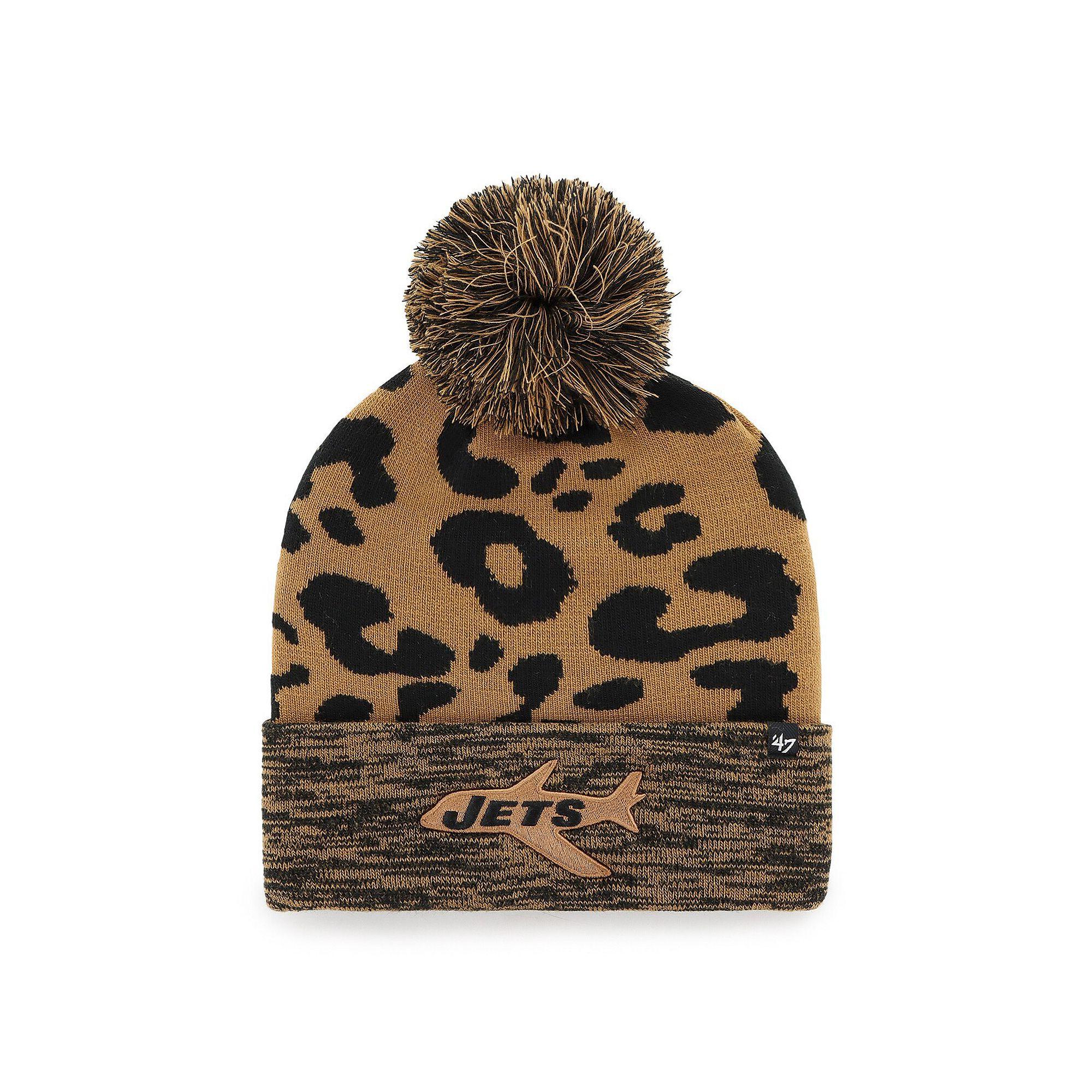 Women's '47  Brown New York Jets Rosette Cuffed Knit Hat with Pom Product Image