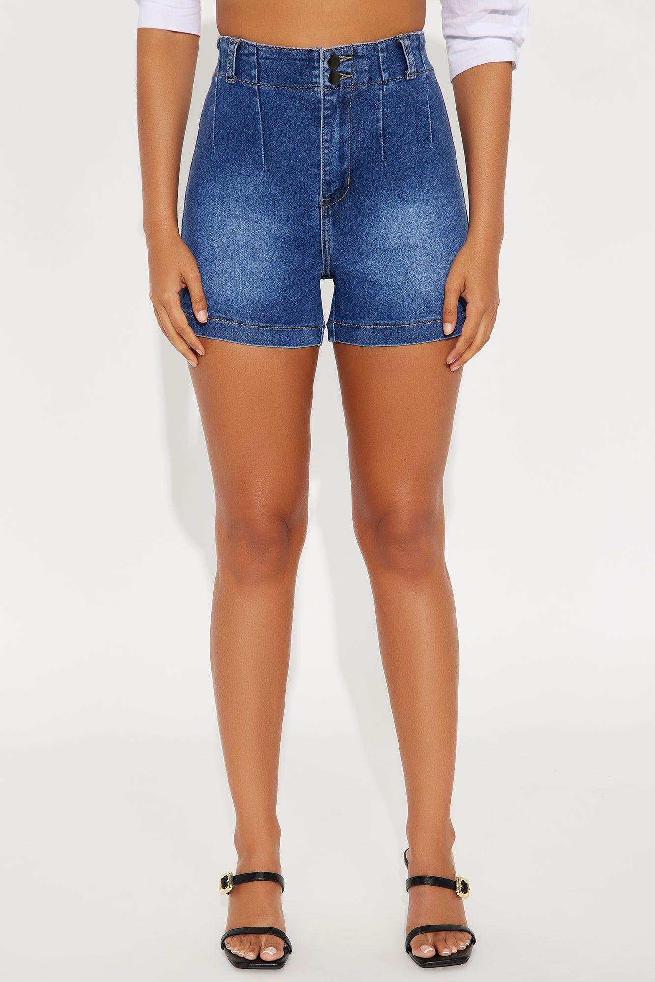 City Breeze High Rise Denim Shorts - Medium Wash Female Product Image