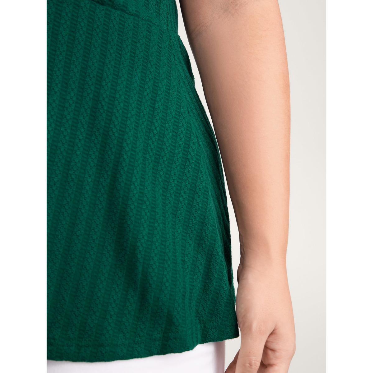 Plus Size Textured Knit V-Neck Cinched-Waist Tank Top Women Teal Leisure V-neck Casual Tank Tops Camis BloomChic 22-24/3X Product Image