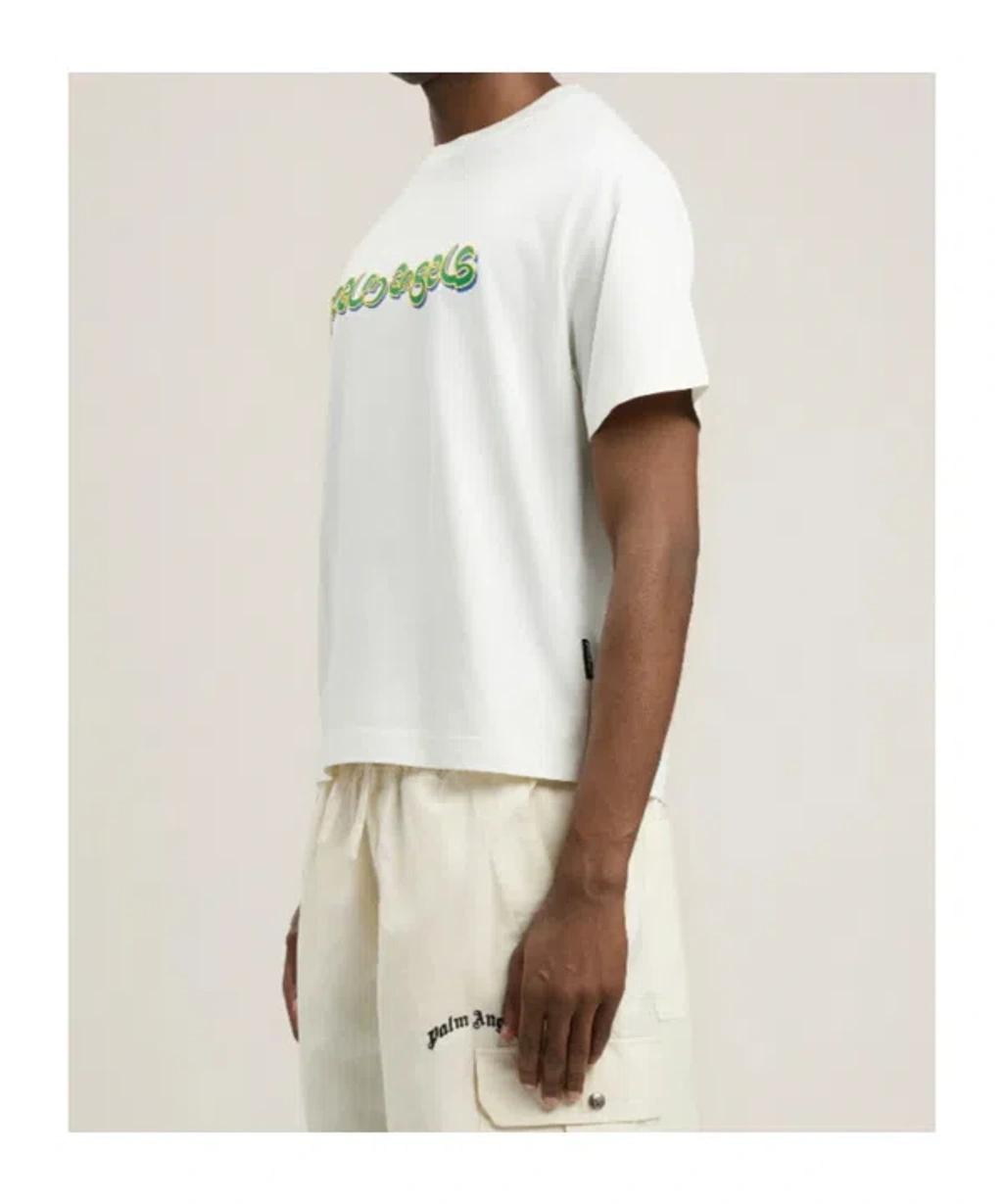 PALM ANGELS Logo Graphic T-shirt In Neutral Product Image