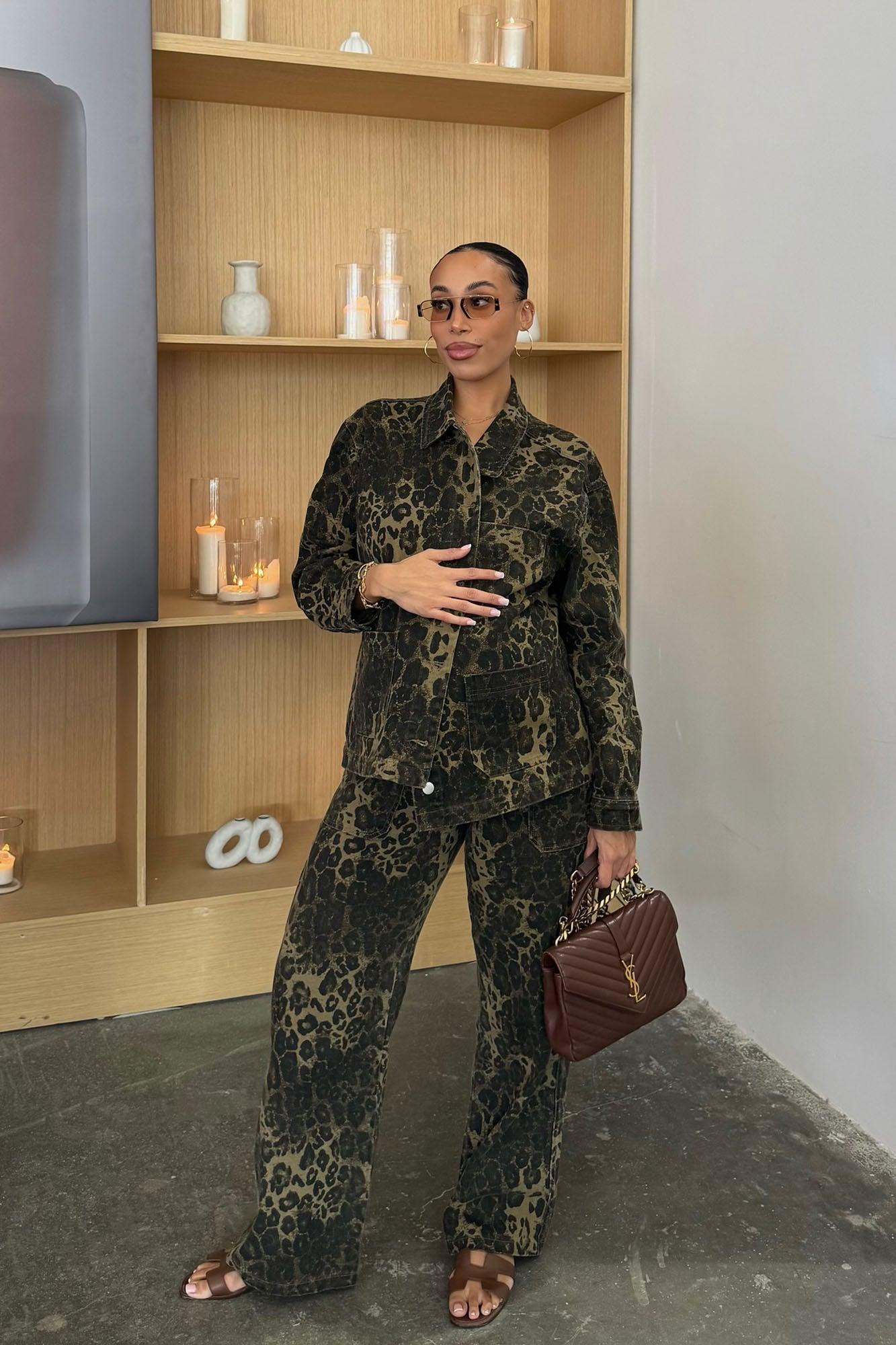 Running Wild Leopard Pant Set - Brown Combo Product Image