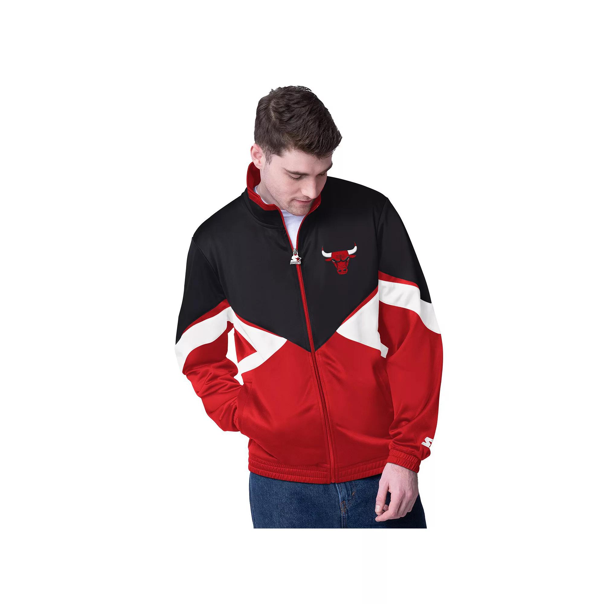 Men's Starter Black/Blue Orlando Magic Rush Applique Full-Zip Track Jacket, Size: XL, Mag Black Product Image