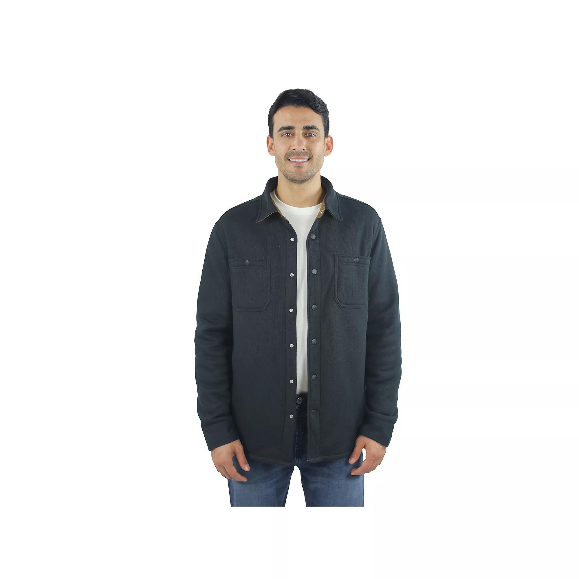 Men's JACHS NY Sherpa-Lined Thermal Shacket, Size: XL, Black Product Image