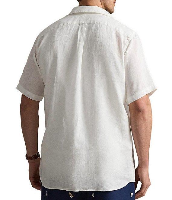 Polo Ralph Lauren Big & Tall Solid Linen Short Sleeve Woven Shirt Product Image