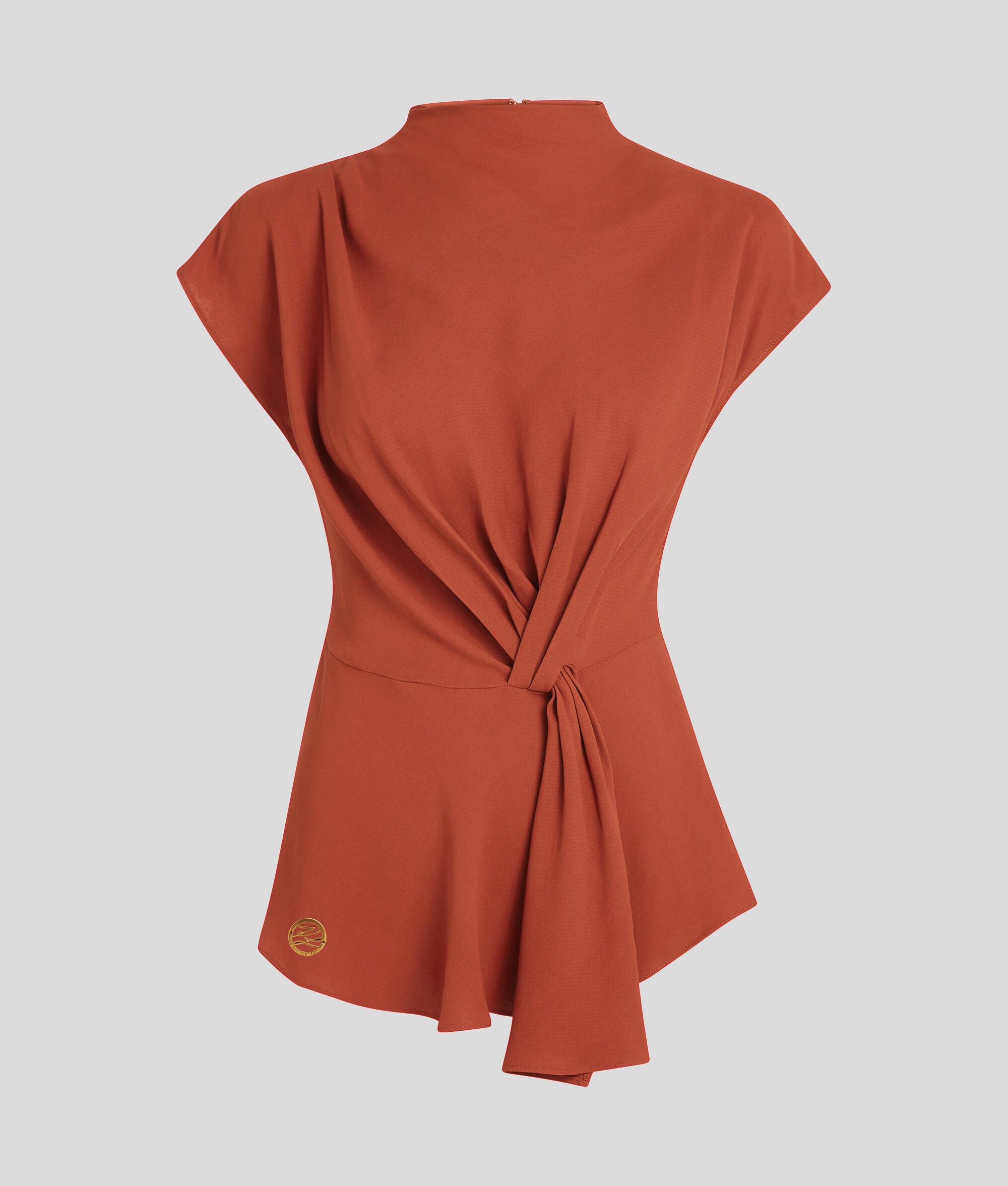 SHORT-SLEEVED KNOTTED BLOUSE Product Image