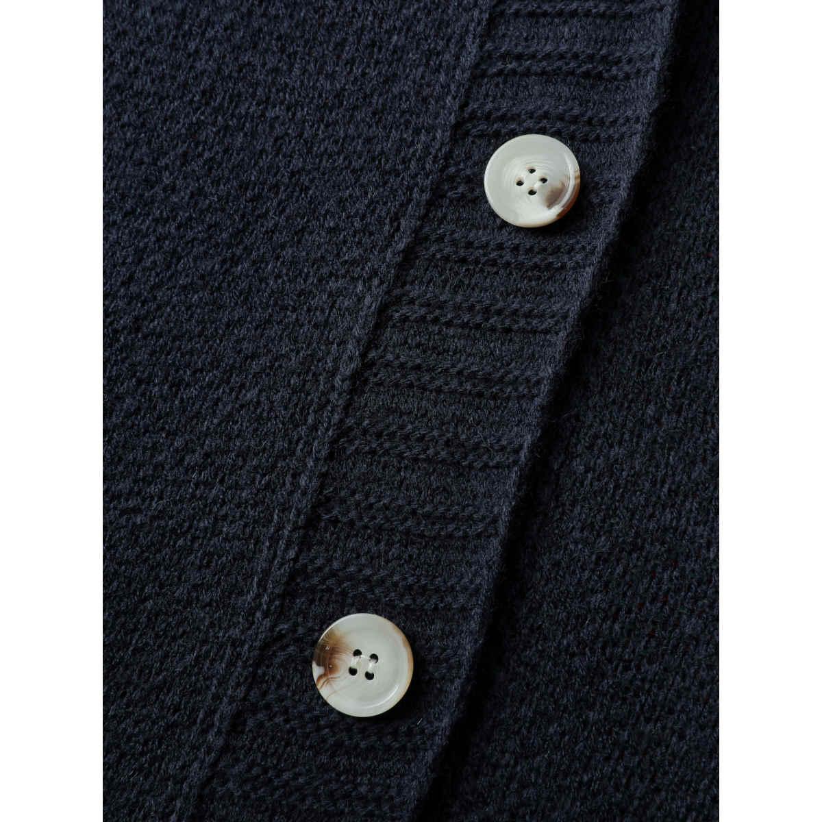 Plus Size Tomato Chili Print Button Knit Cardigan Midnight Women Playful Loose Long Sleeve Casual Cardigans BloomChic 10/M Product Image