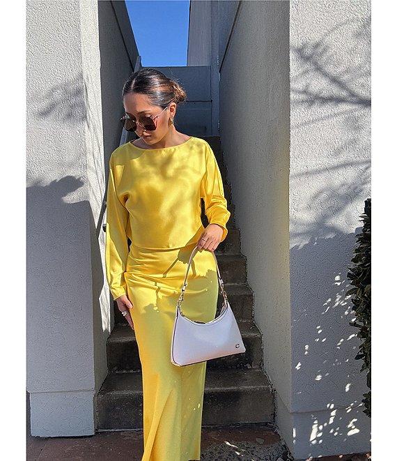 Antonio Melani Blyss Boat Neck Long Sleeve Coordinating Satin Blouse Product Image