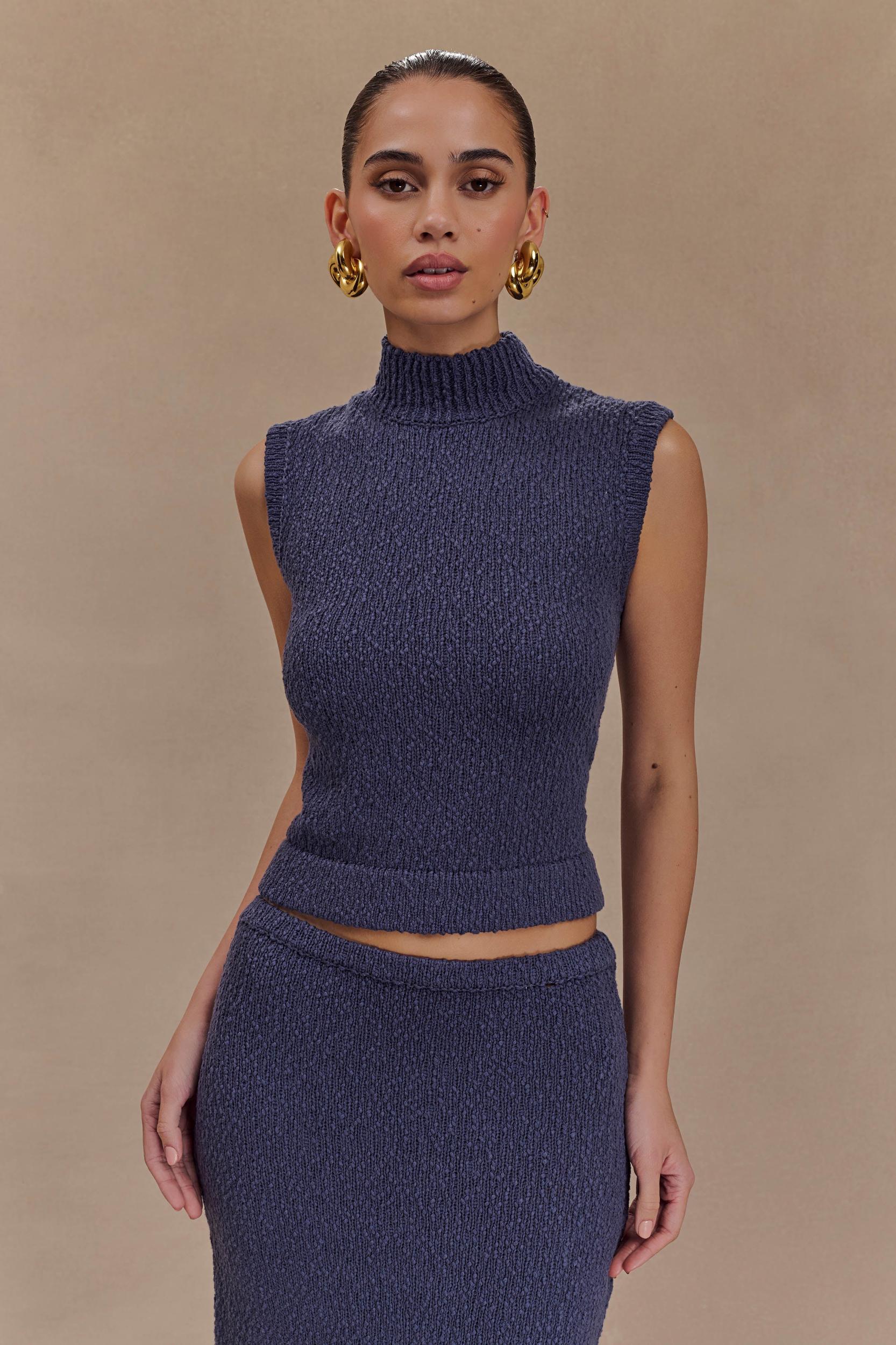 Azalea Sleeveless Knit Top - Steel Product Image