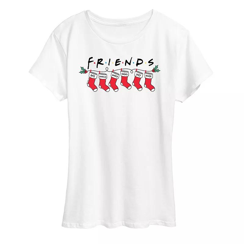 Women's Friends Christmas Stockings Graphic Tee, Girl's,  Product Image