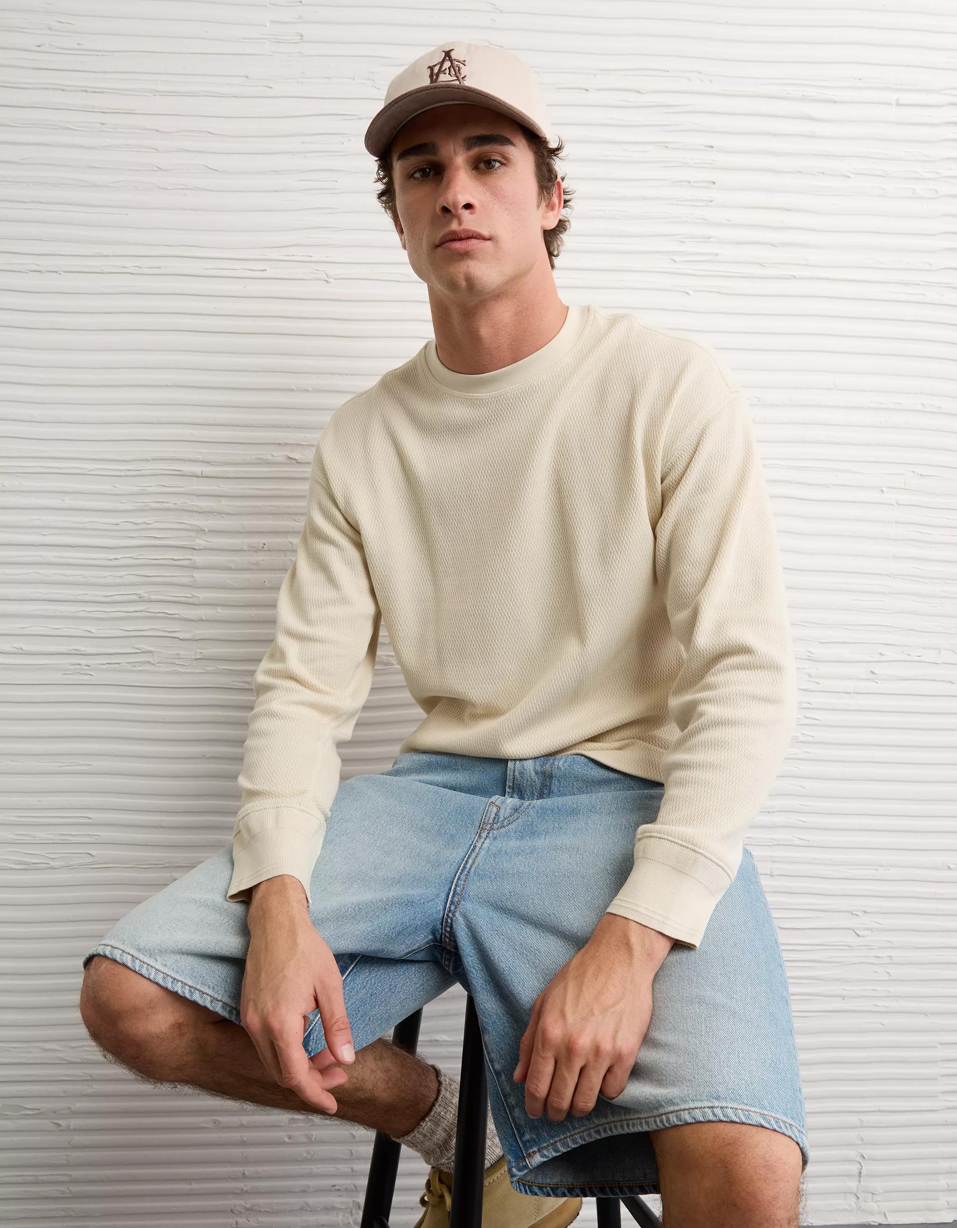 AE Boxy Washed Thermal Shirt Product Image