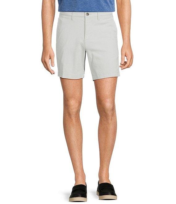 Roundtree & Yorke The Cloud Collection 7#double; Flat Front Washed Chino Shorts Product Image