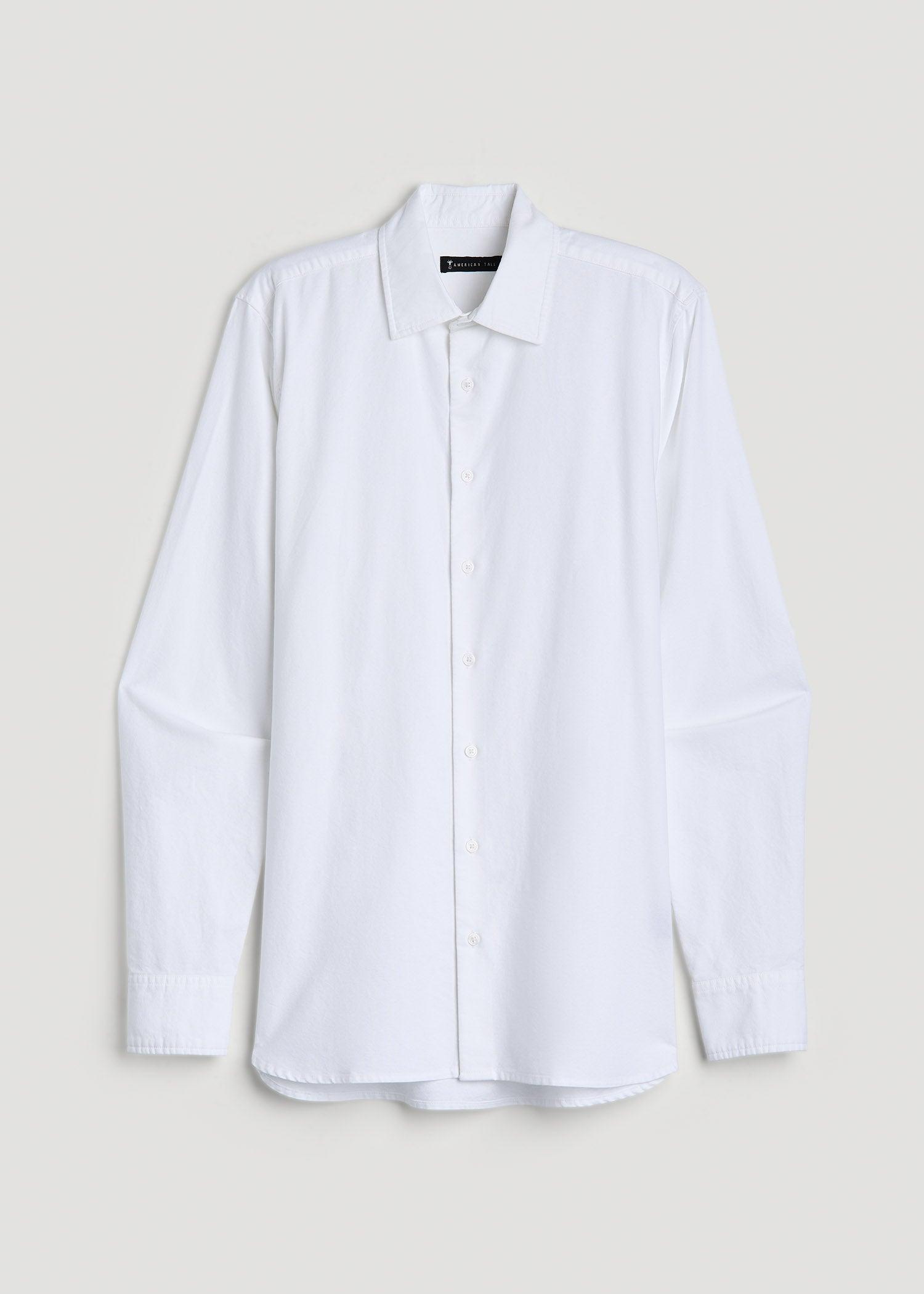 Pinpoint Oxford Shirt for Tall Men in White Male Product Image