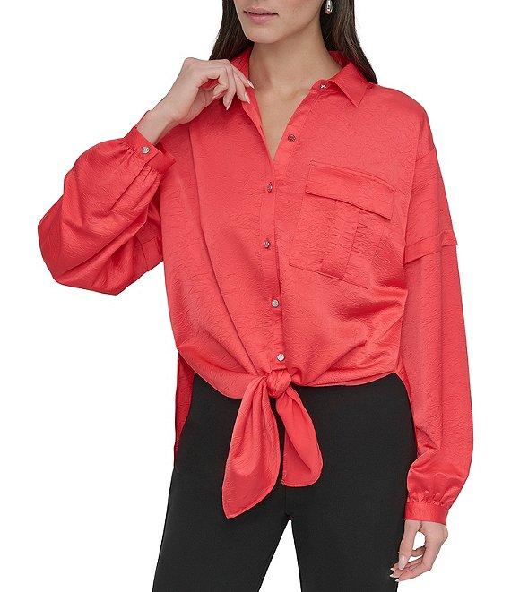 DKNY by Donna Karan Long Sleeve Button Front Shirt Product Image
