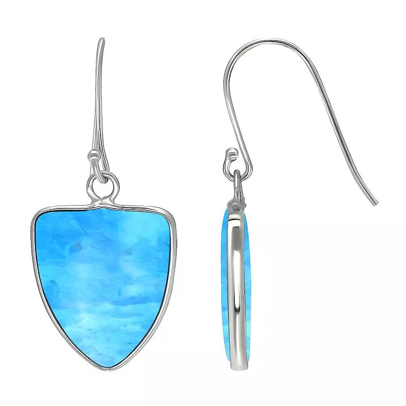 Aleure Precioso Sterling Silver Triangle Shaped Gemstone Drop Earrings, Women's, Light Blue Product Image