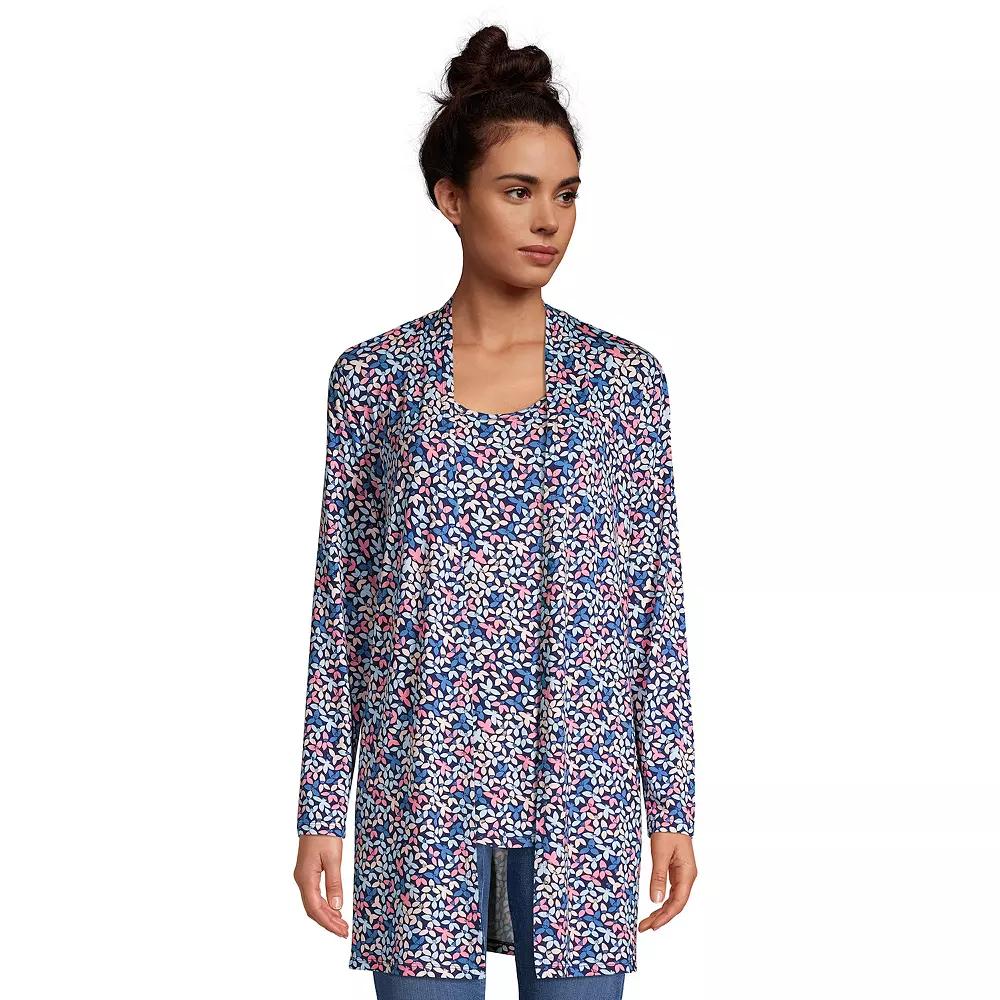 Women's Lands' End Draped Long Open-Front Cardigan,  Product Image