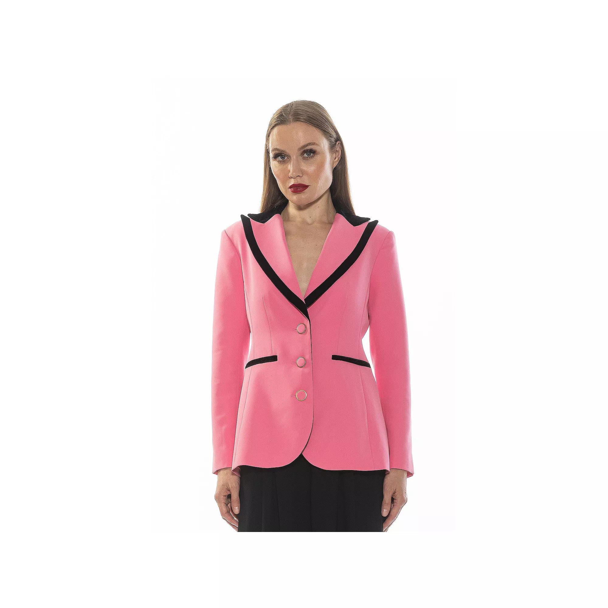 Women's ALEXIA ADMOR Reiss Long Sleeve Blazer With Contrast Collar,  Product Image