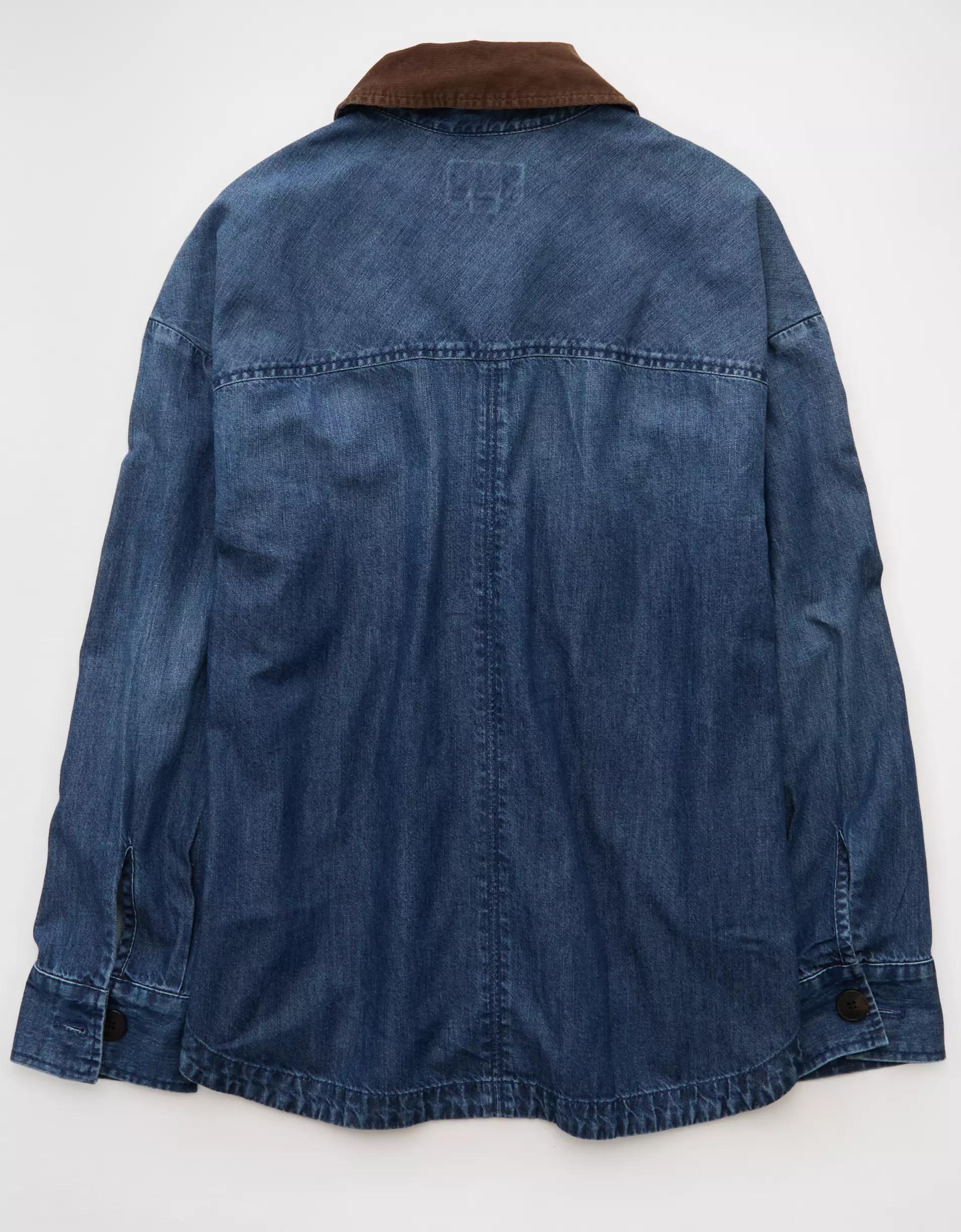 AE Lightweight Denim Shacket Product Image