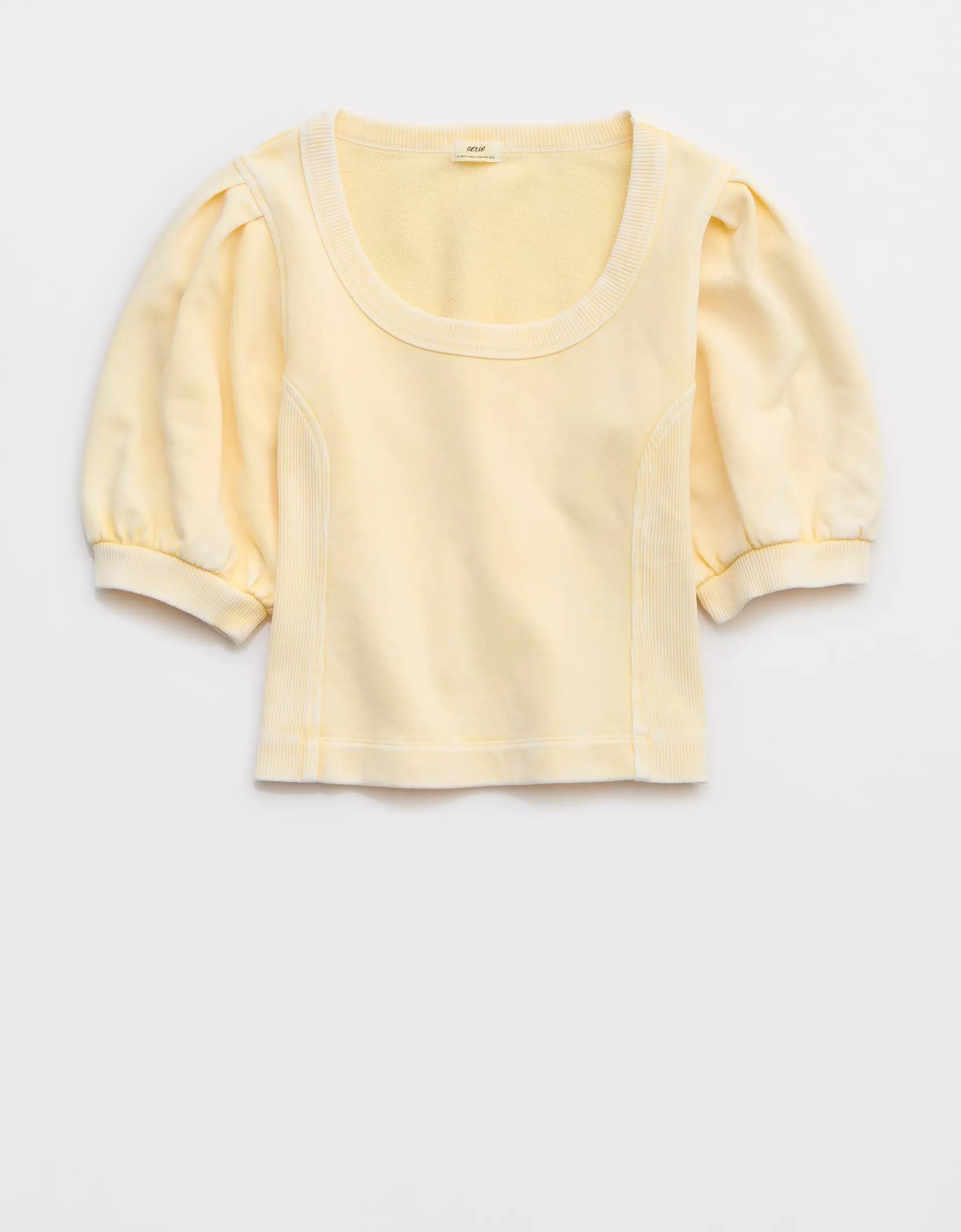 Aerie Seams Right Short Sleeve Sweatshirt Product Image
