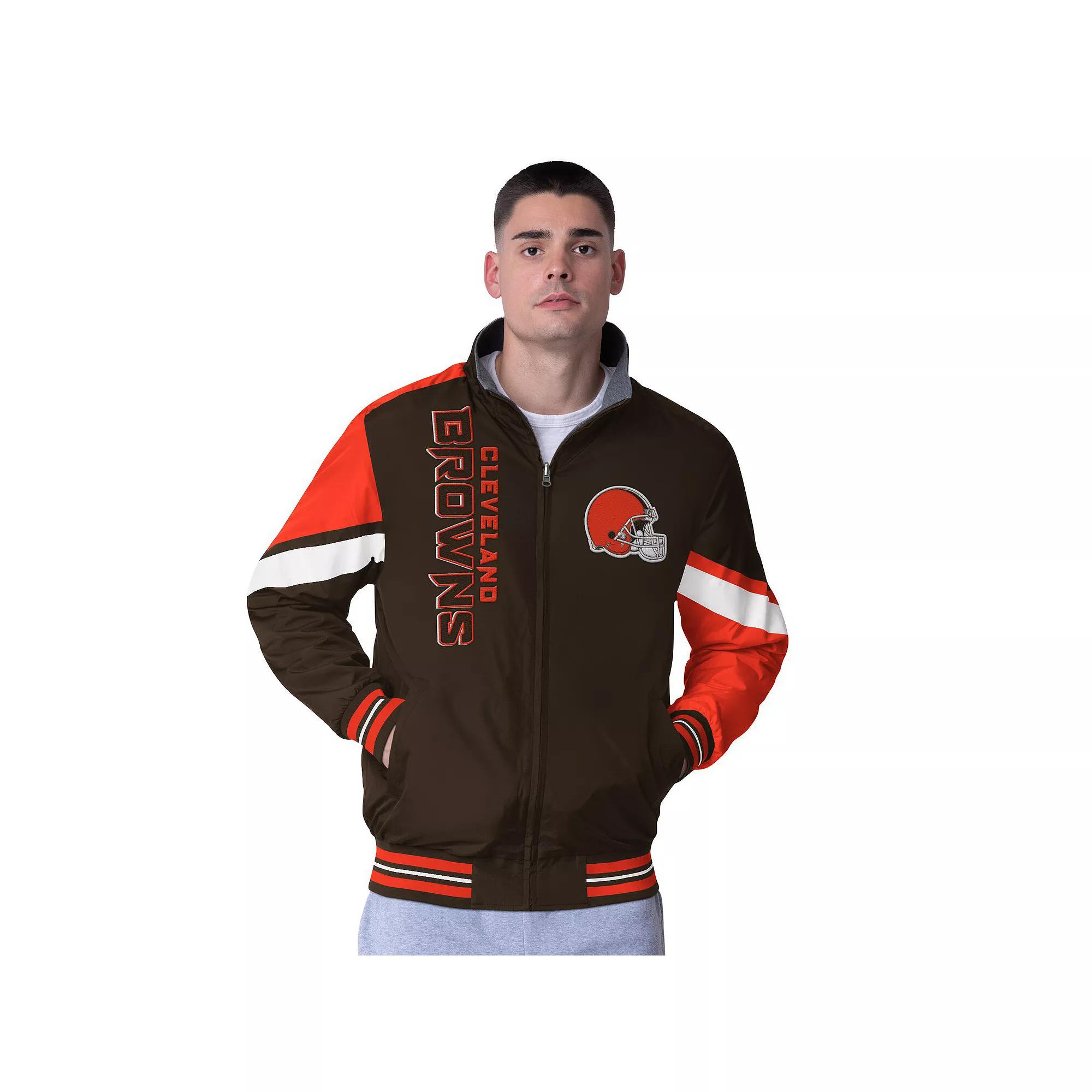Men's G-III Extreme Brown Cleveland Browns Strong Arm Reversible Full-Zip Jacket,  Product Image