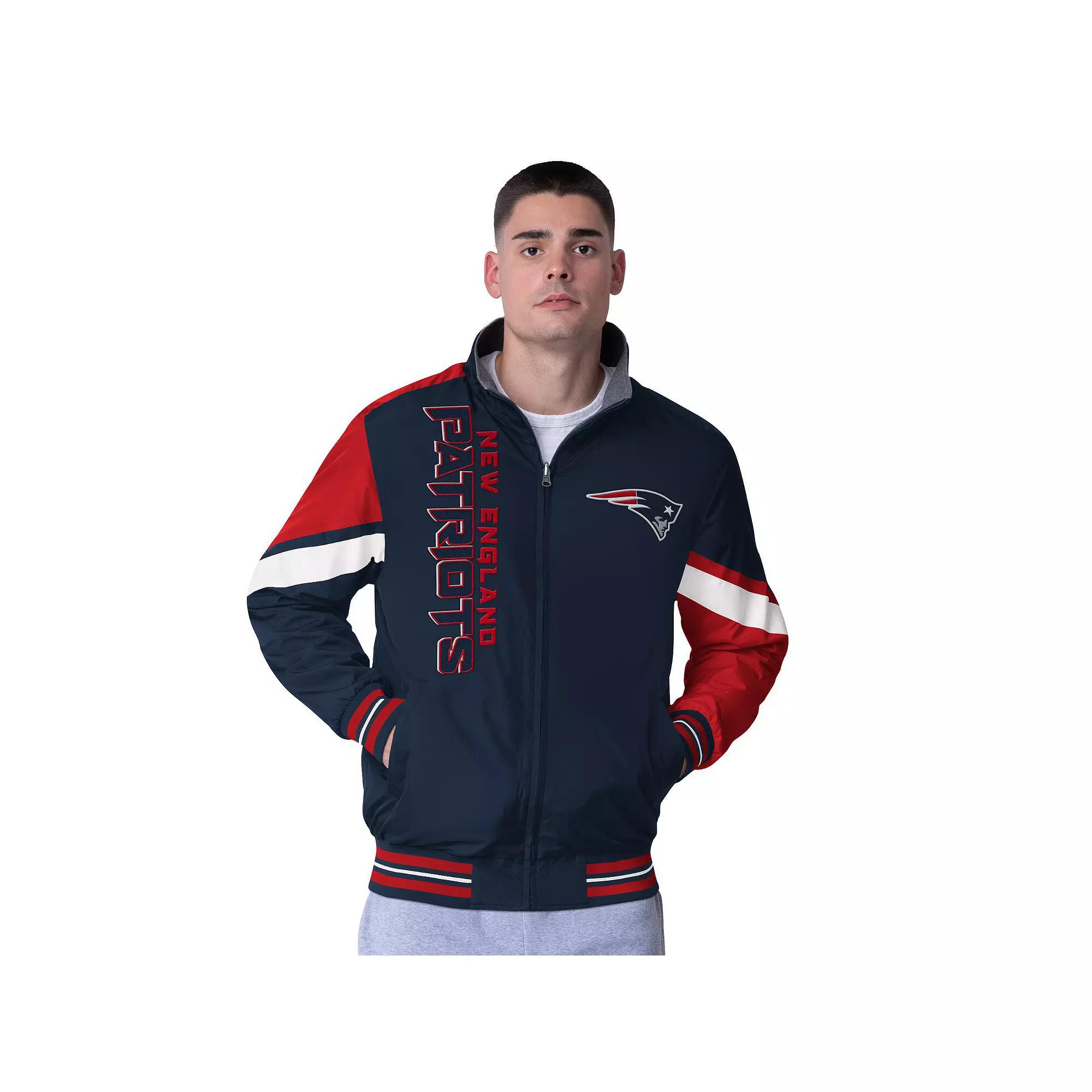Men's G-III Extreme Navy New England Patriots Strong Arm Reversible Full-Zip Jacket,  Product Image