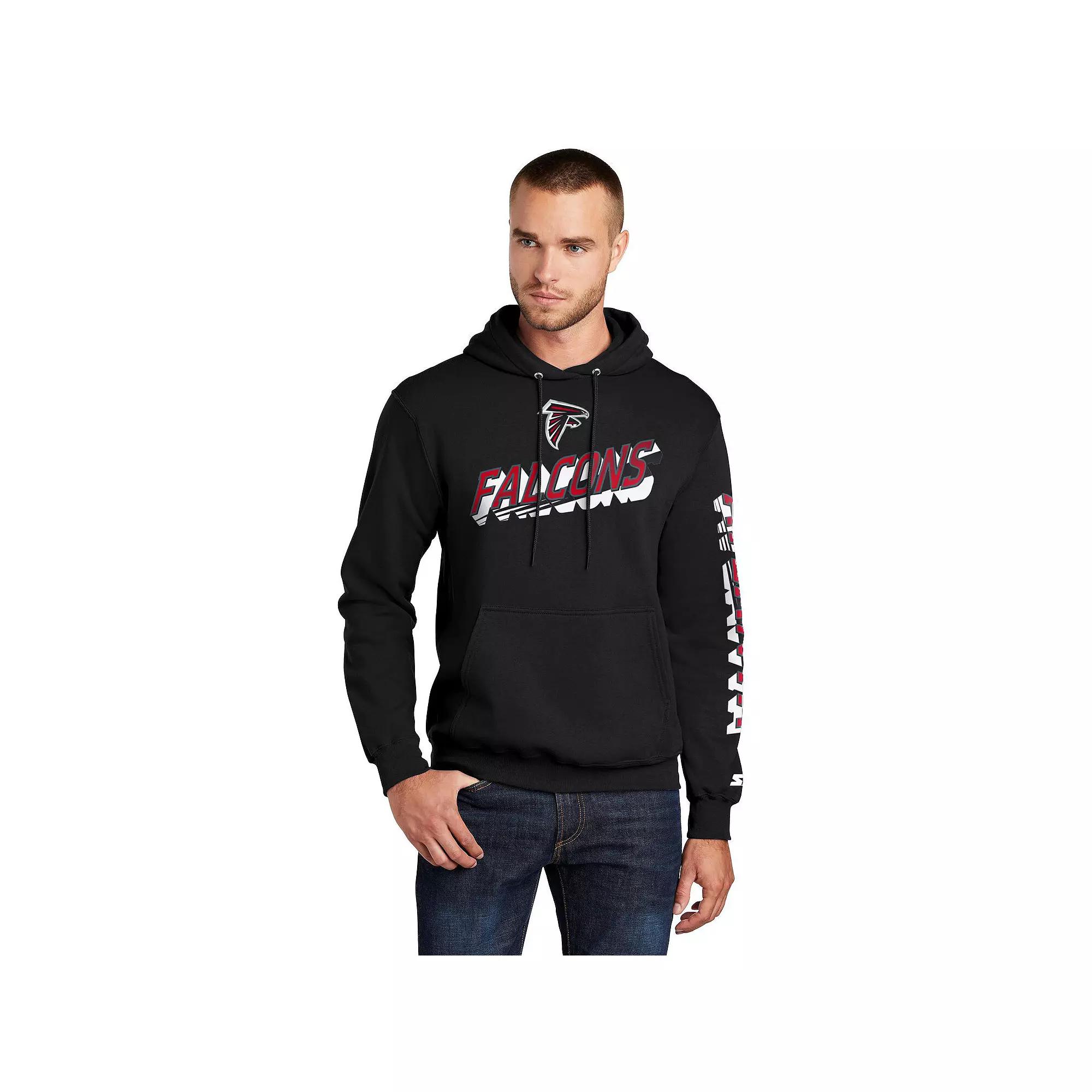 Men's Starter Black Atlanta Falcons Wordmark Logo Pullover Hoodie,  Product Image