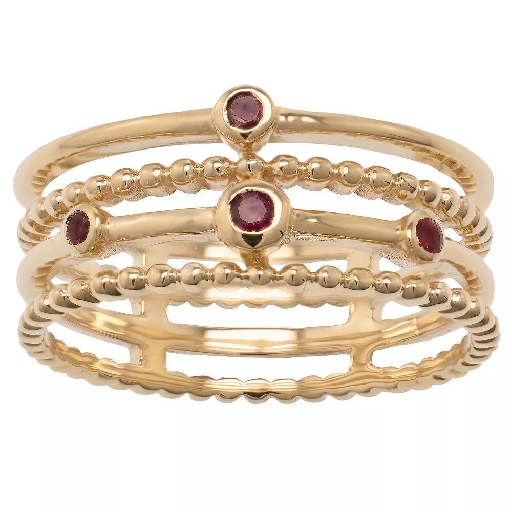 Gemistry 14k Gold Ruby Stack Ring, Women's, Size: 6 Product Image
