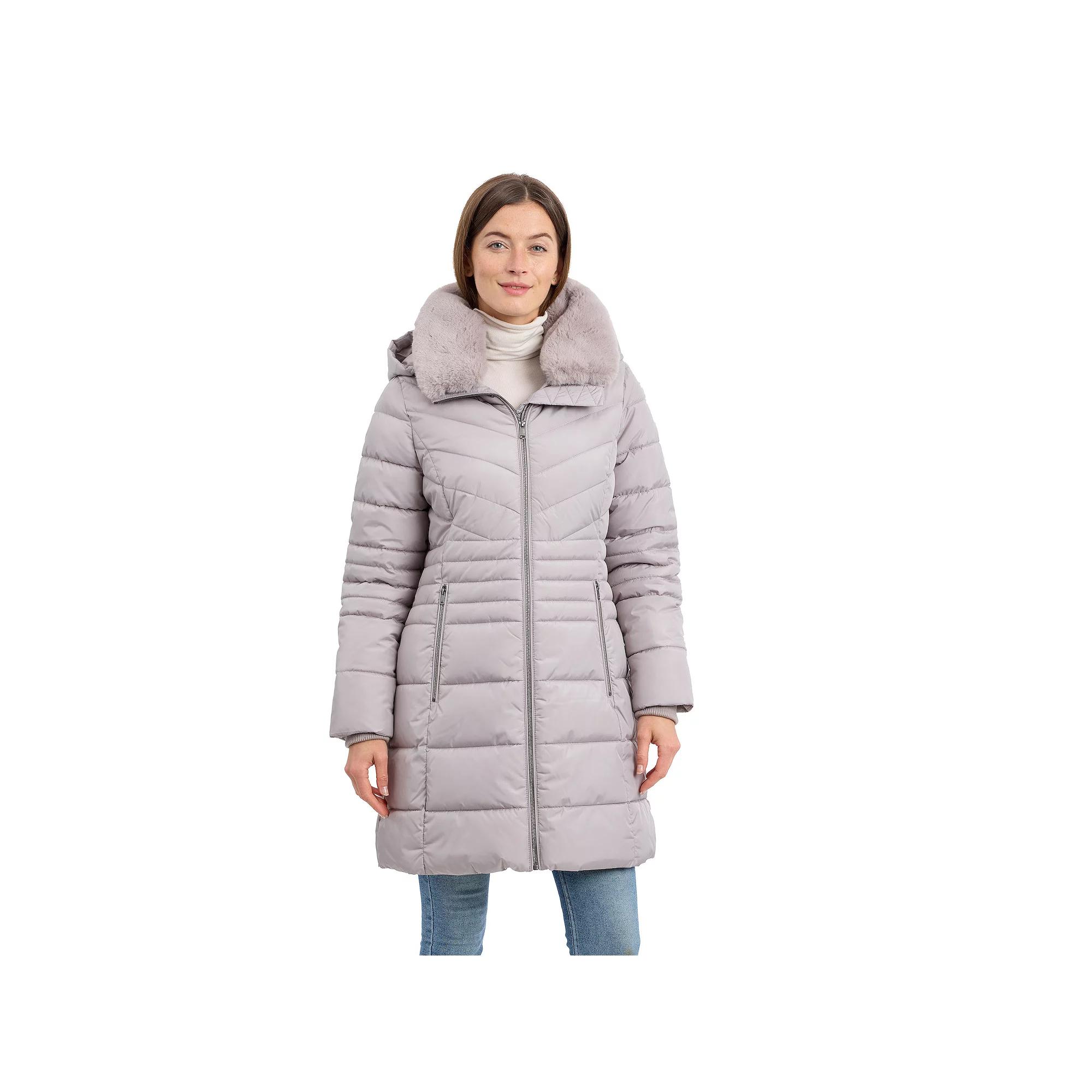 Women's London Fog Hooded Club Collar Walker Coat,  Product Image