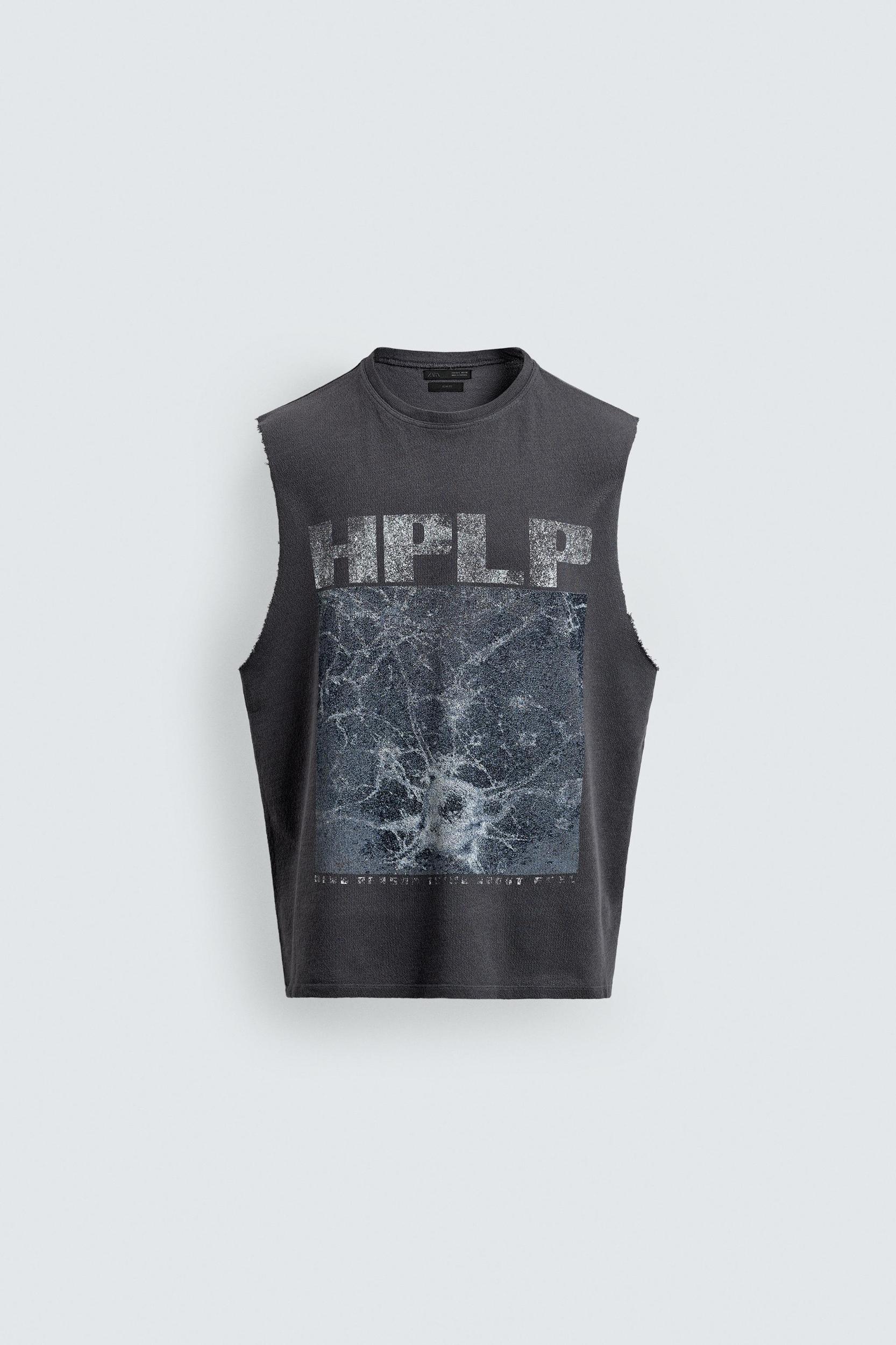 WASHED KNIT PRINTED TANK TOP Product Image