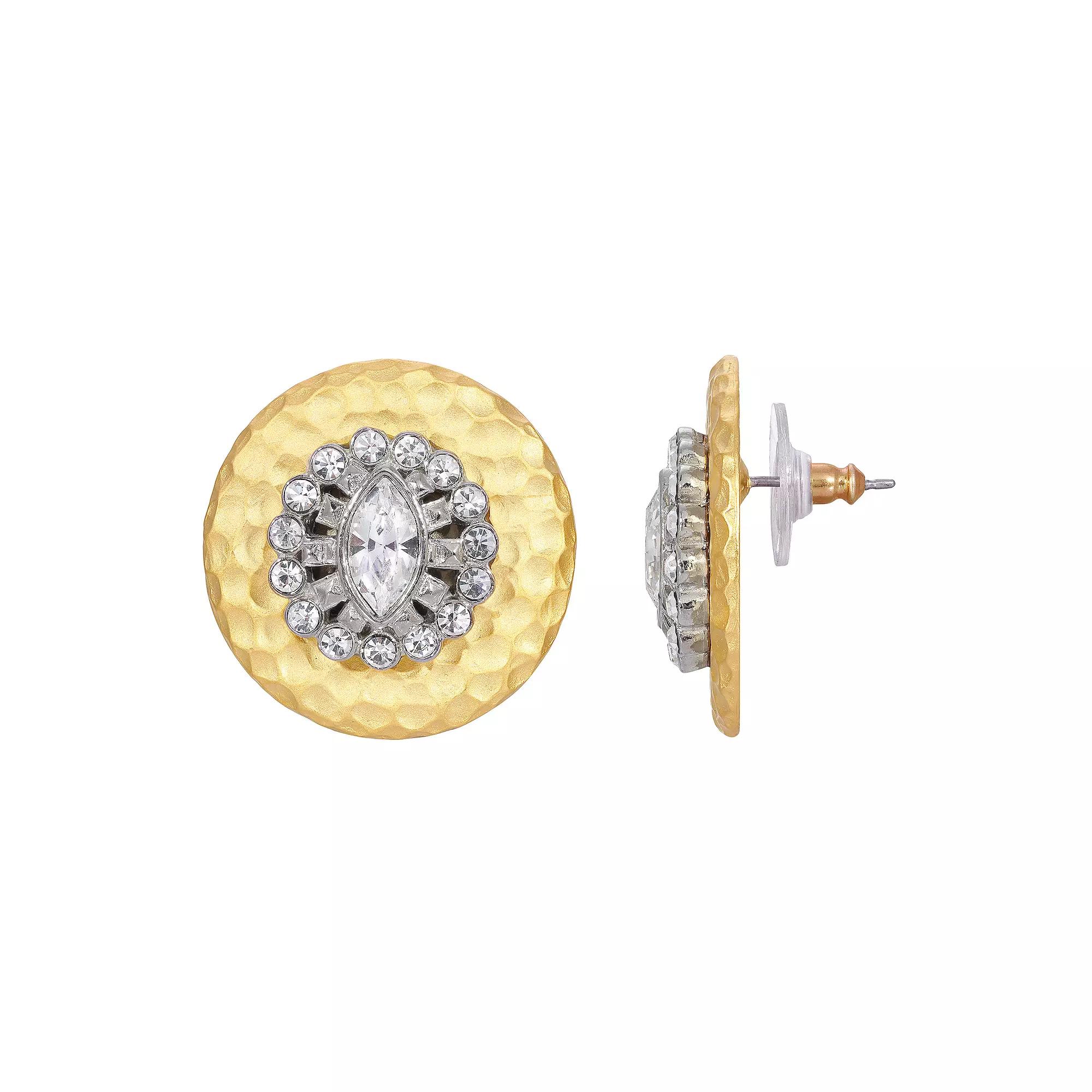 1928 Gold Tone Crystal Stud Earrings, Womens Product Image