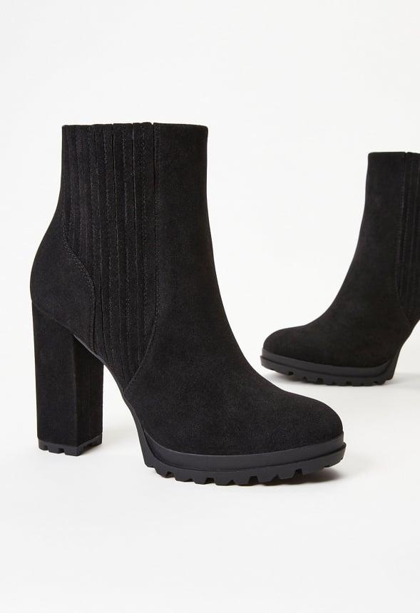 JustFab Margaux Platform Loafer Pump Womens Black/ White Size 8.5 Product Image