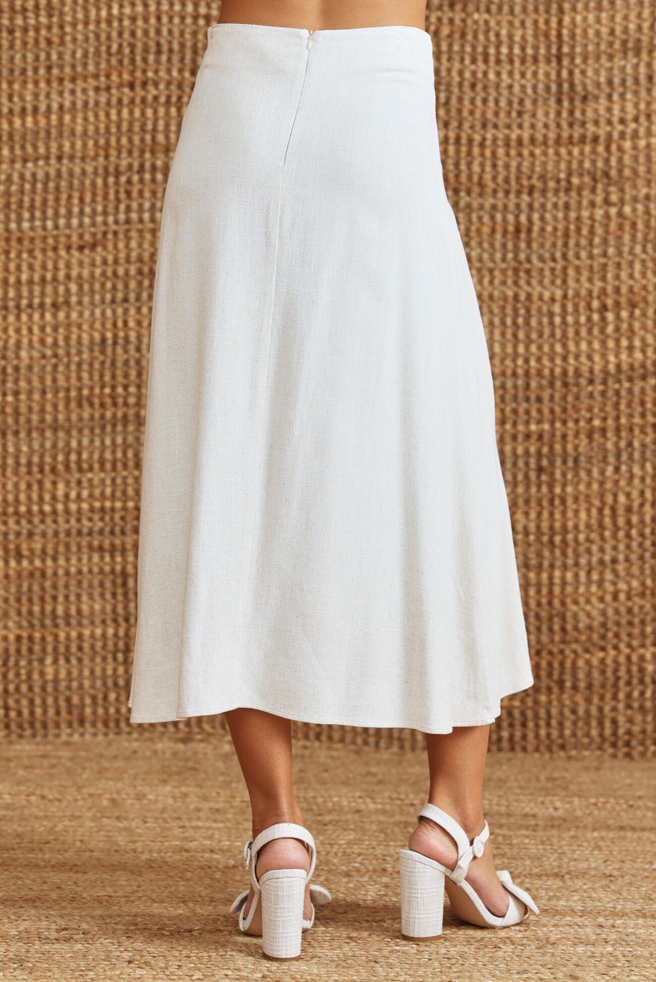Lorrie Linen Midi Skirt Product Image