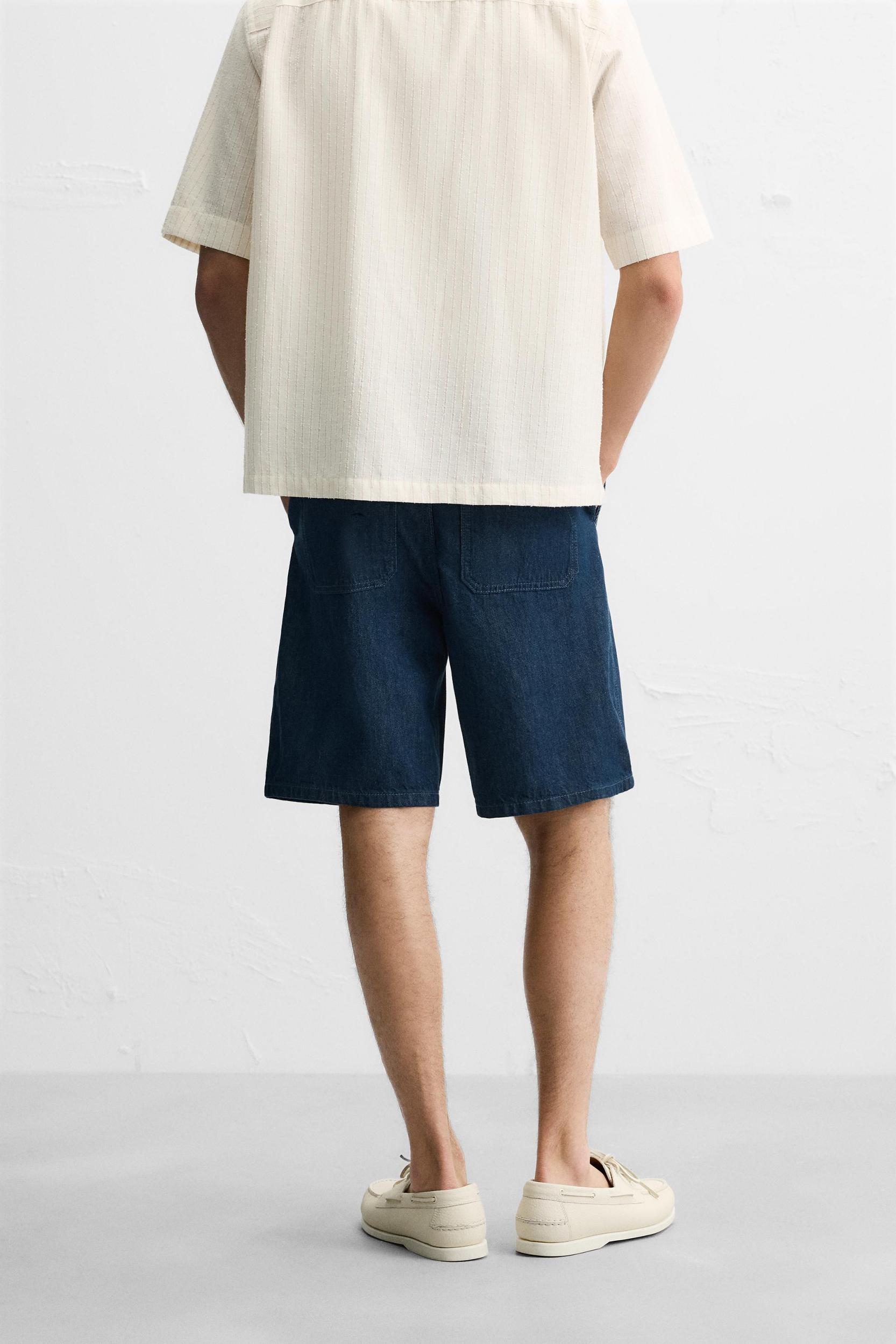 RELAXED FIT DENIM SHORTS Product Image