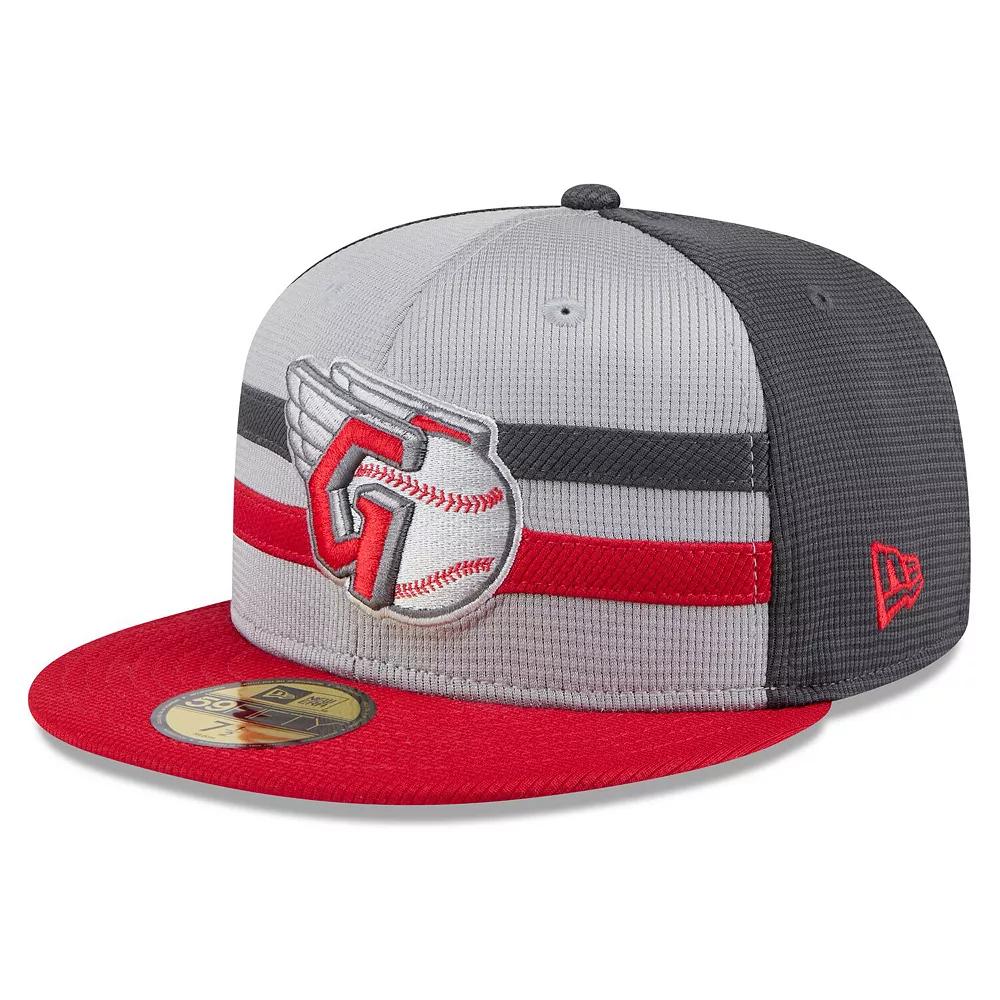 Mens New Era Gray/Red Cleveland Guardians 2025 Batting Practice 59FIFTY Fitted Hat Product Image