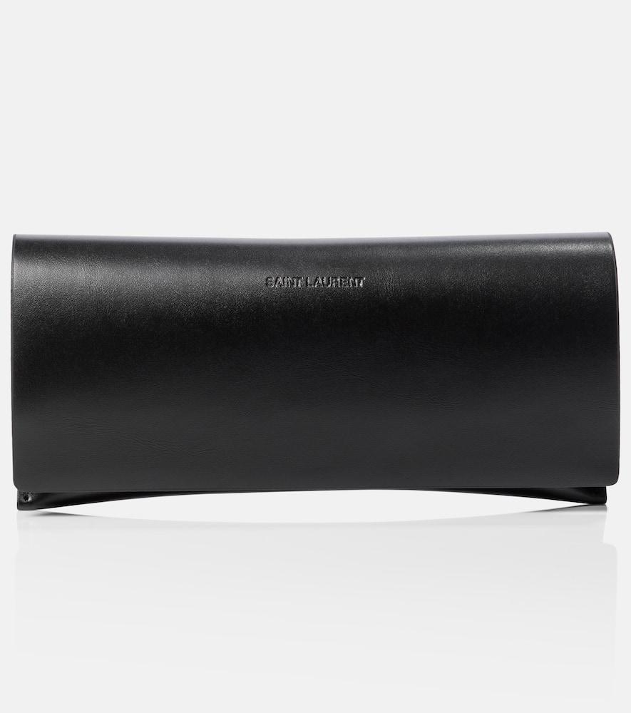 SAINT LAURENT Womens Yellow Ys000468 Rectangle-frame Acetate Sunglasses In Beige Product Image