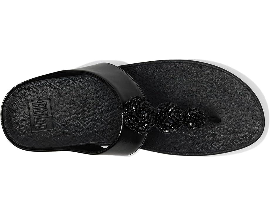 Lulu Beaded-chain Leather Toe-post Sandals Product Image