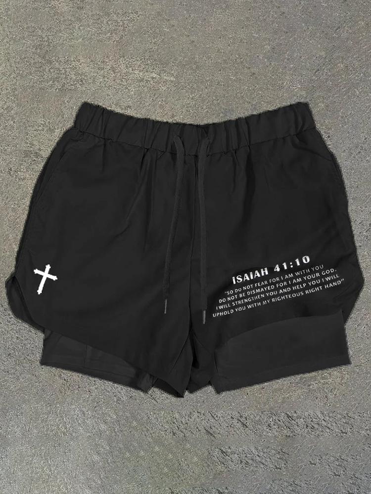 Fearless 41:10 Print Men's High Performance Double Layer Quick Dry Shorts Product Image