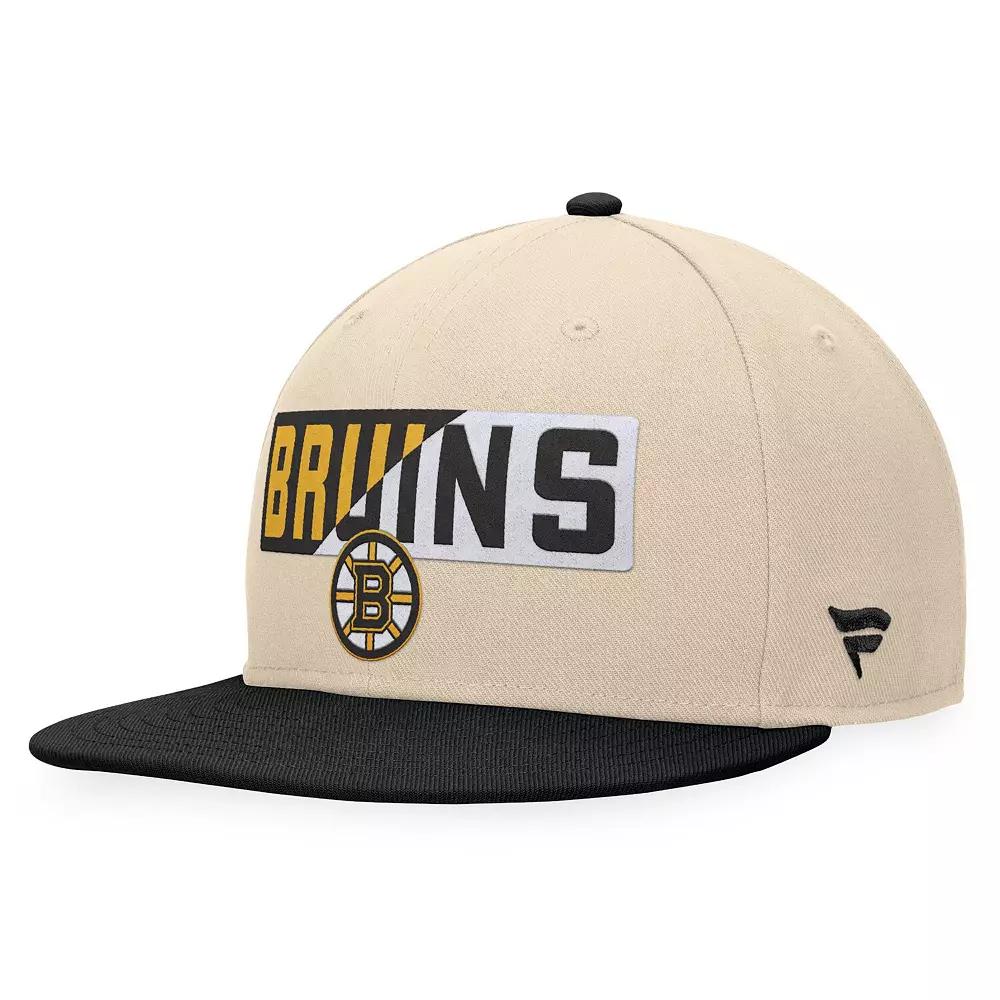 Men's Fanatics Cream/Black Boston Bruins Goalaso Snapback Hat, Beige Product Image