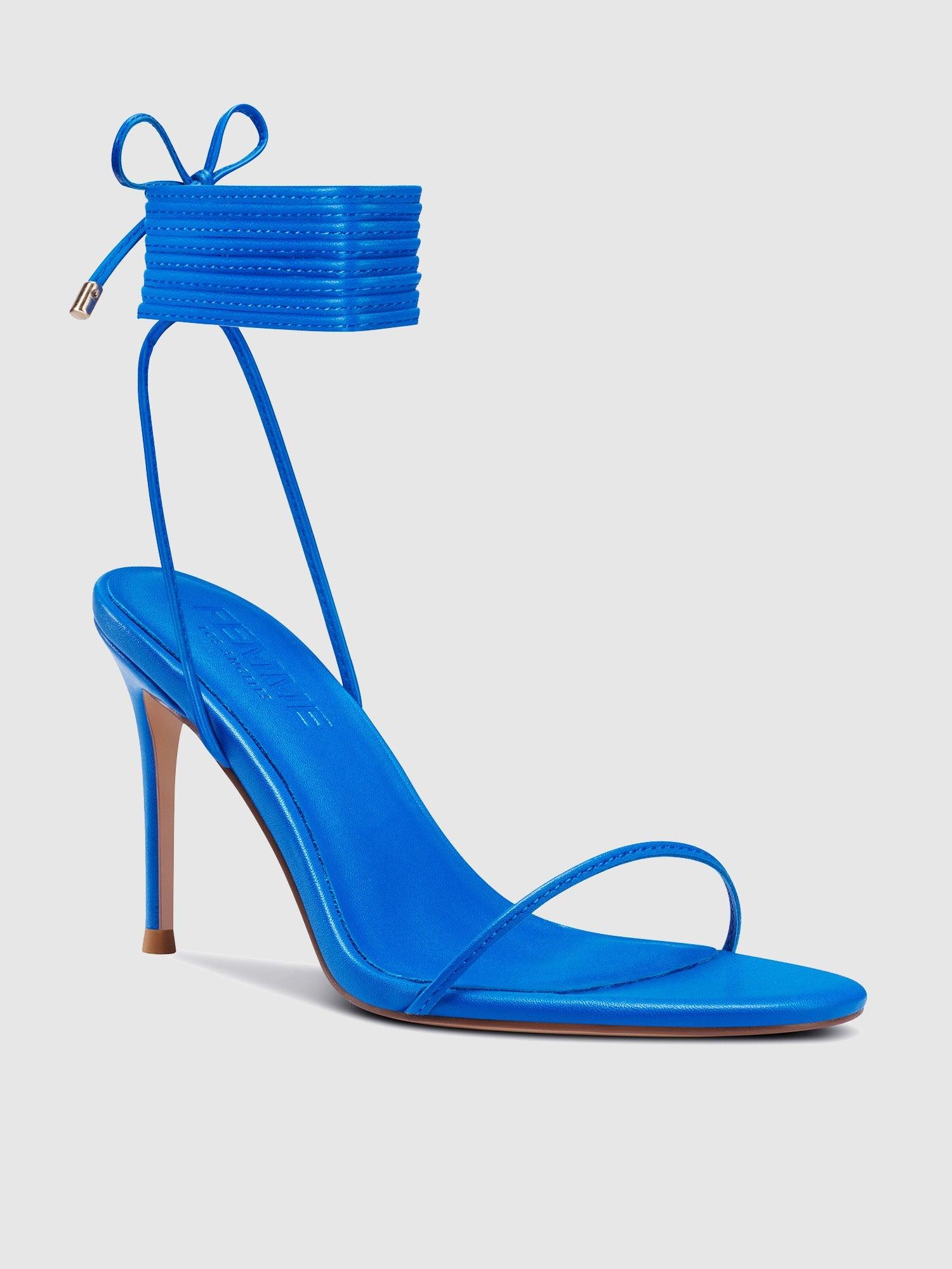 3.0 Barely There Lace Up Heel- Cobalt Product Image