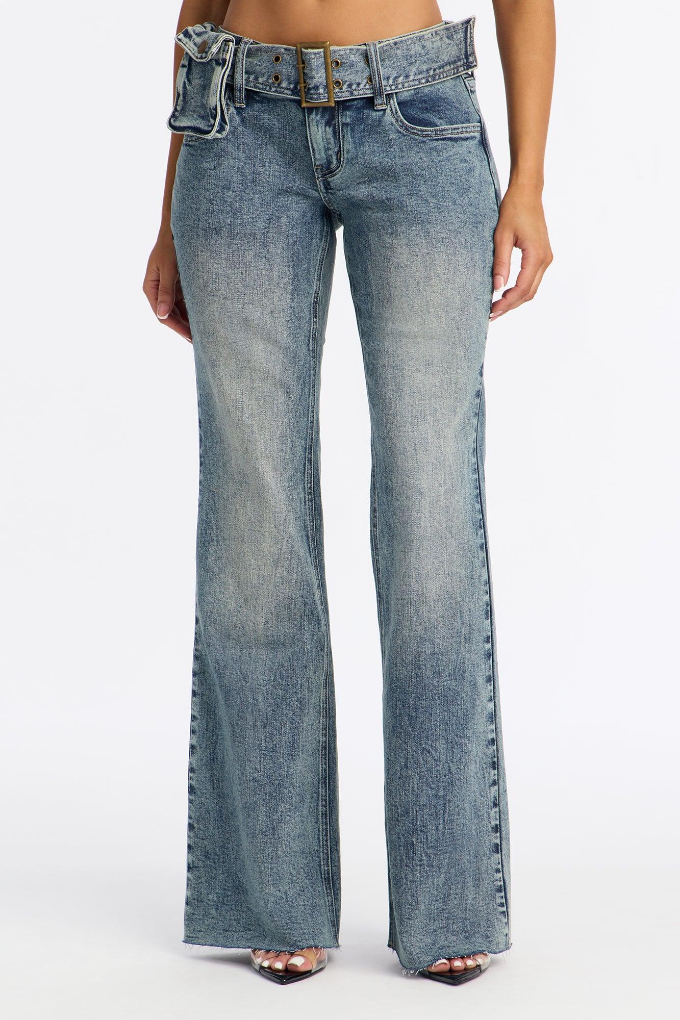 Moment Of Glory Low Rise Flare Jeans - Vintage Wash Female Product Image